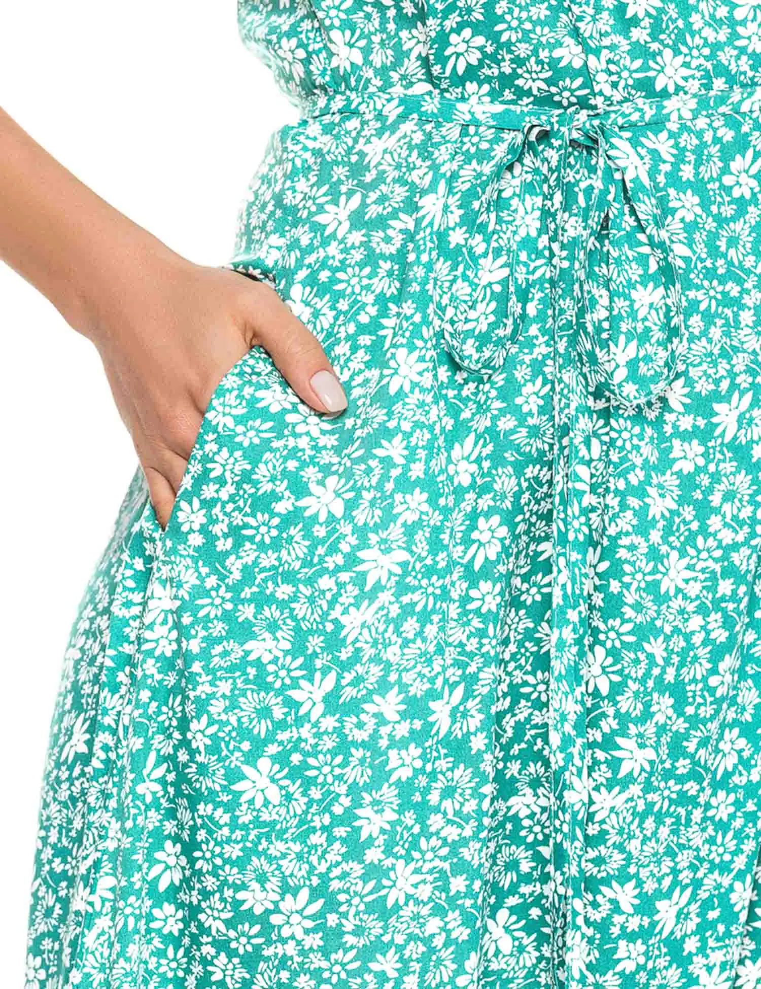 Картинка Сукня максі світло-зелена з принтом