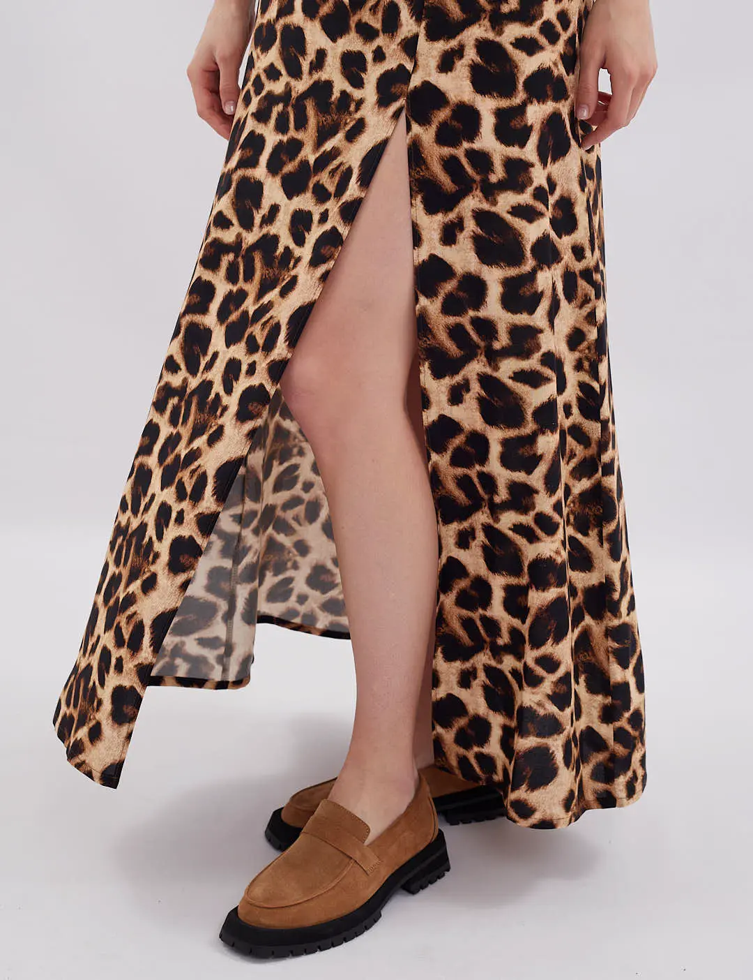 Картинка Спідниця максі з леопардовим принтом
