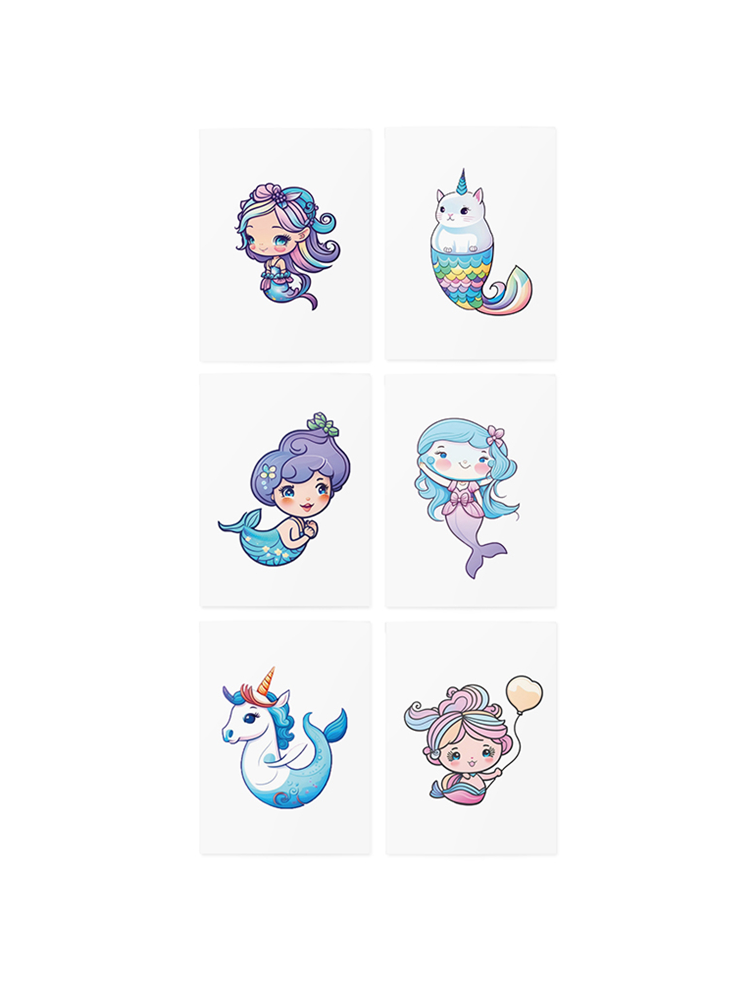 Картинка Набір тимчасових тату Mermaids set