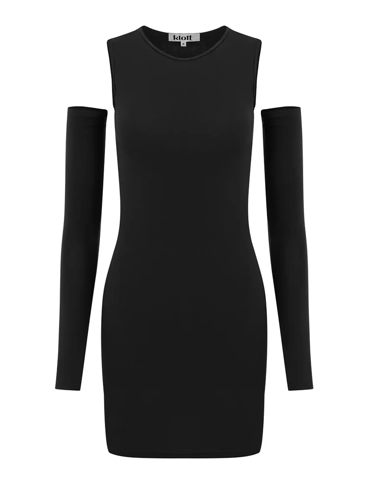 Картинка Сукня міні чорна зі знімними рукавами