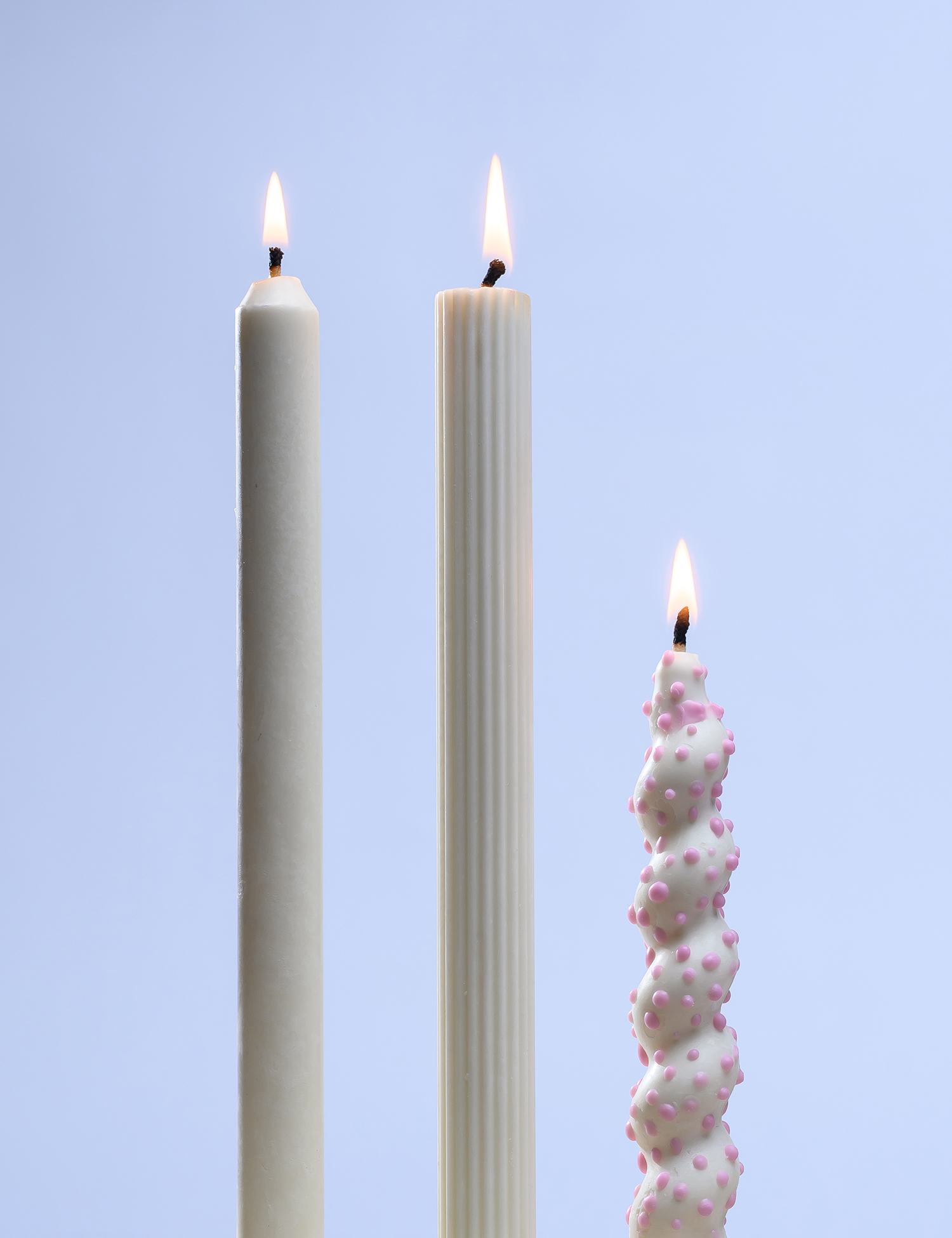 Картинка Набір свічок Taper Candles біло-рожевий