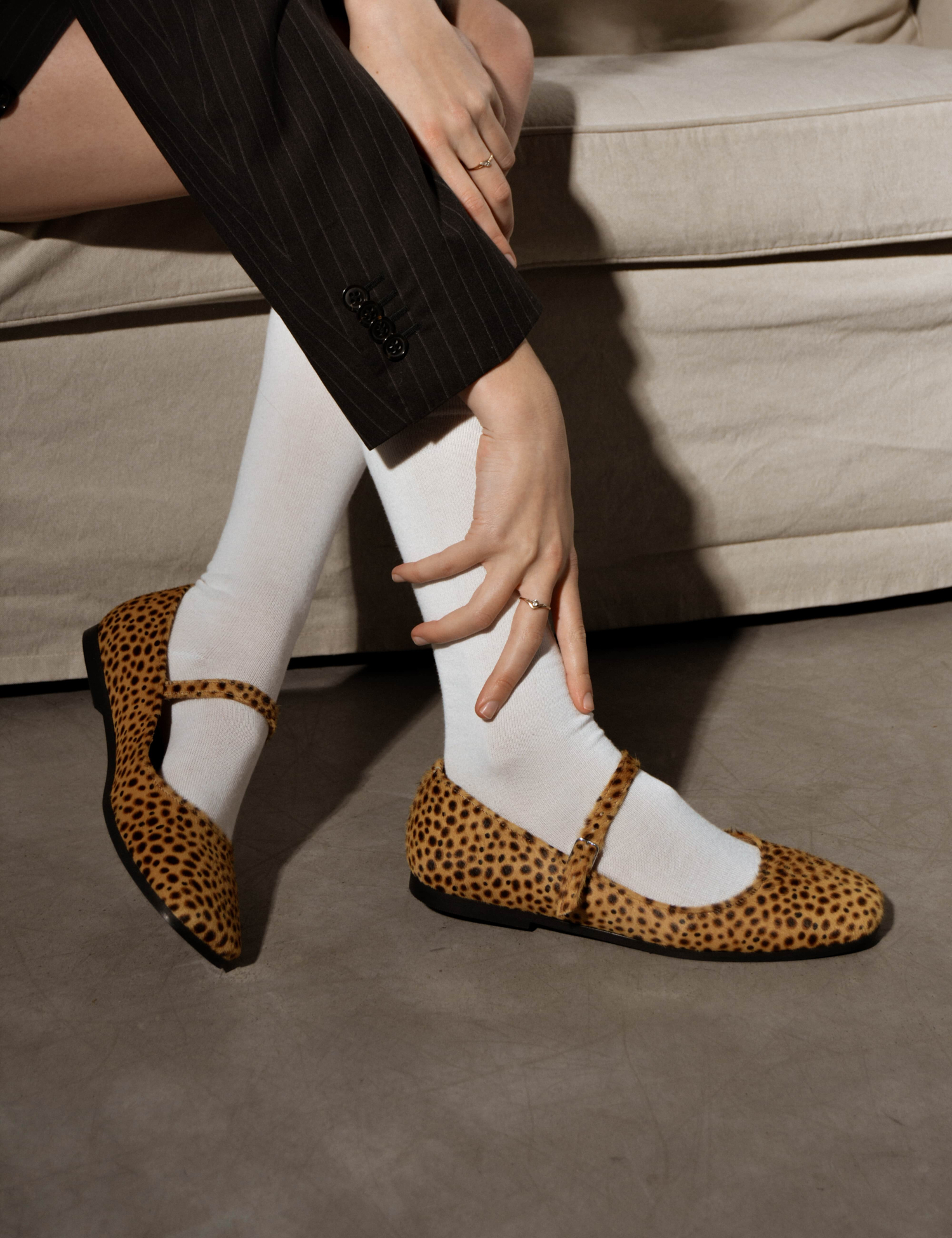 Картинка Балетки шкіряні принтовані