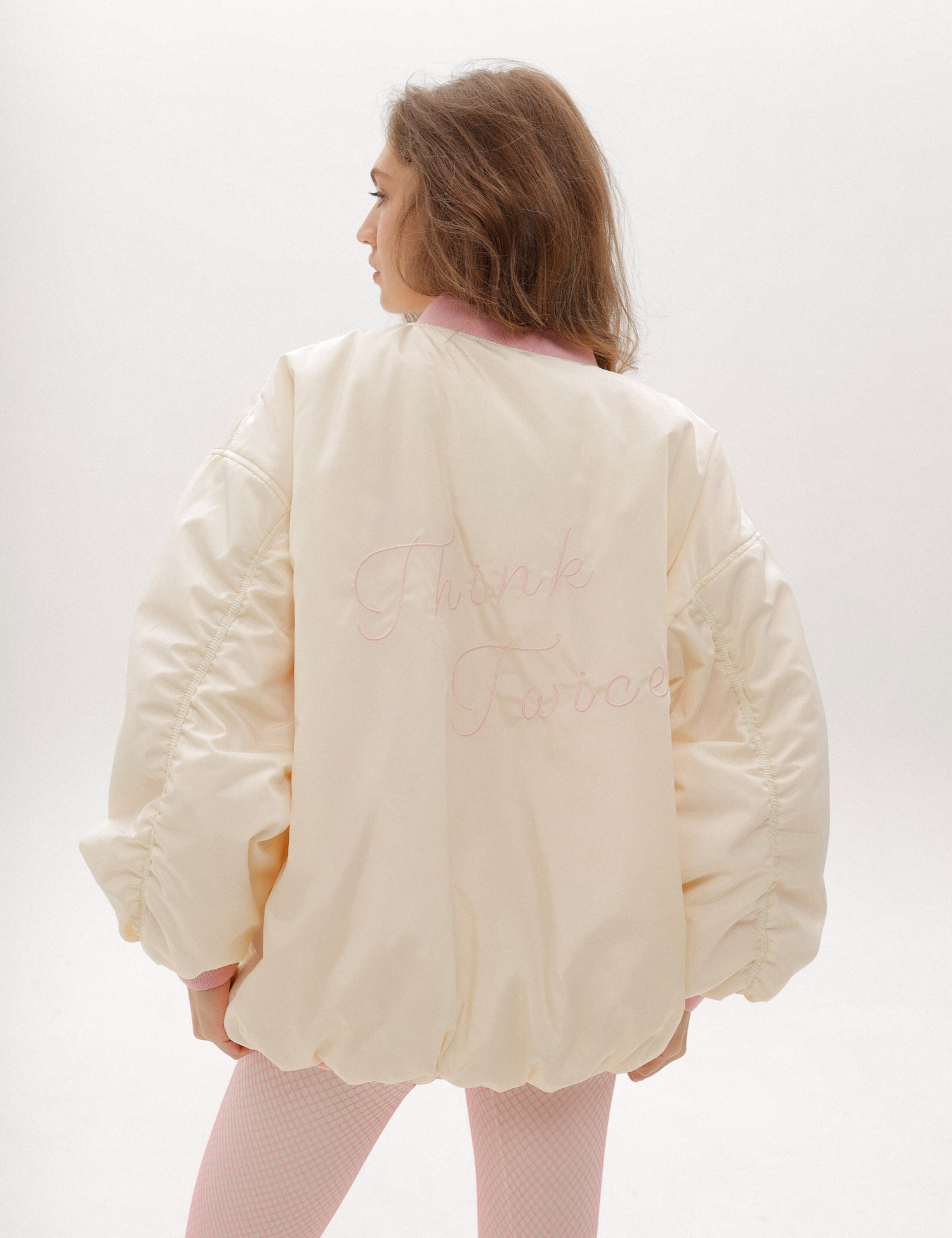 Картинка Куртка рожево-біла двостороння