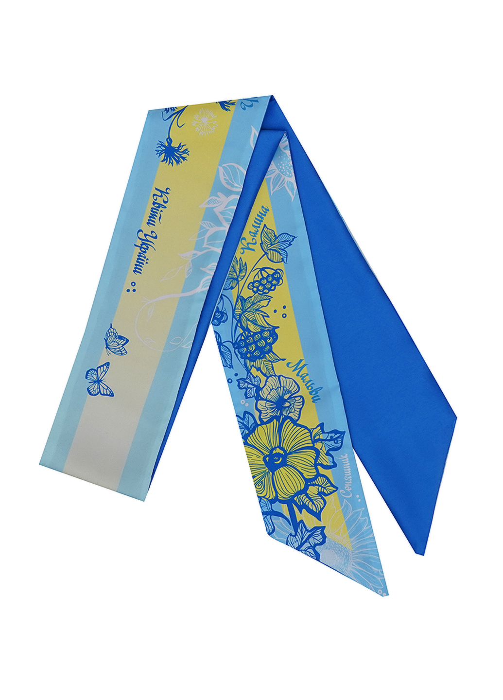 Картинка Хустка-твіллі синя з принтом