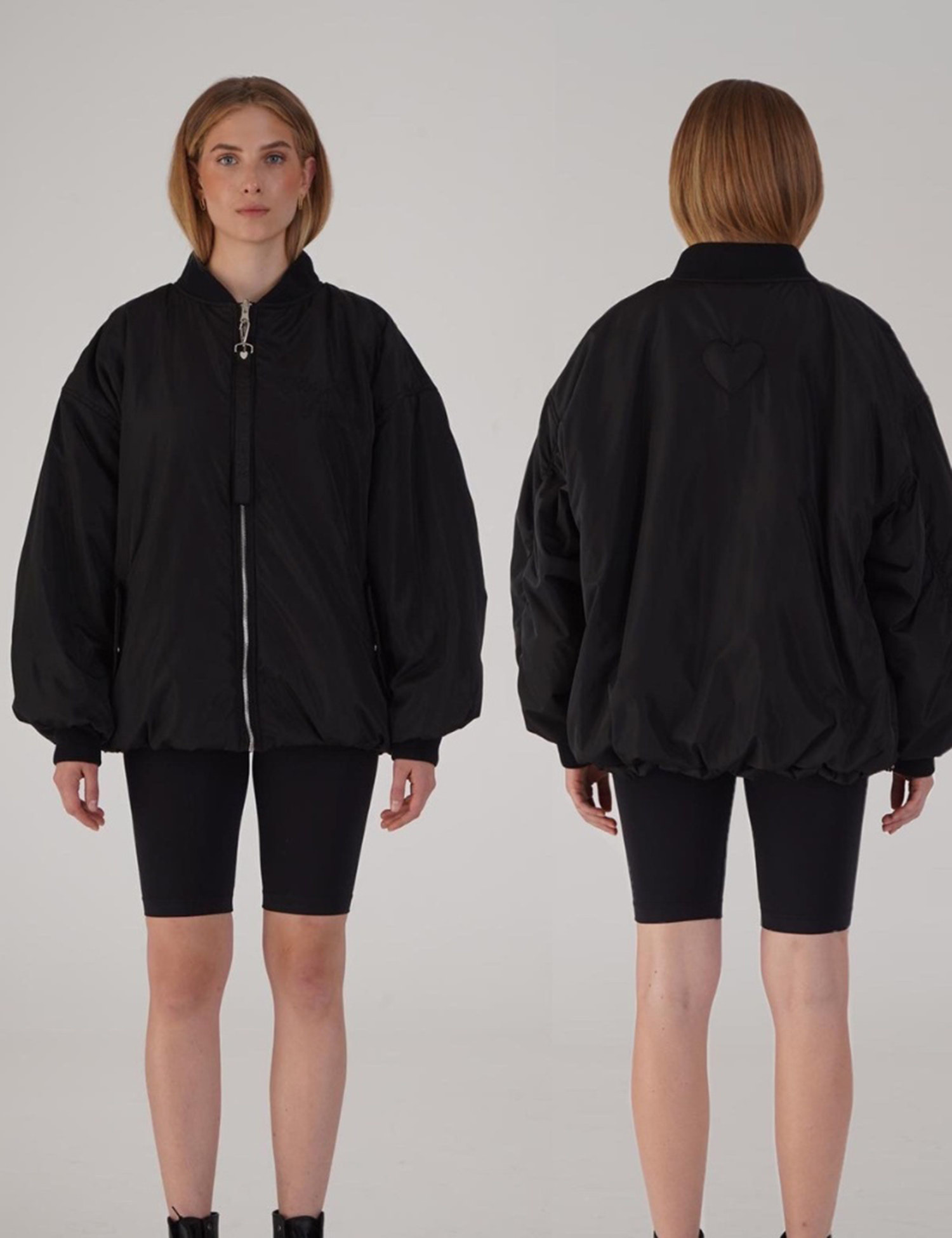 Картинка Бомбер чорний двосторонній