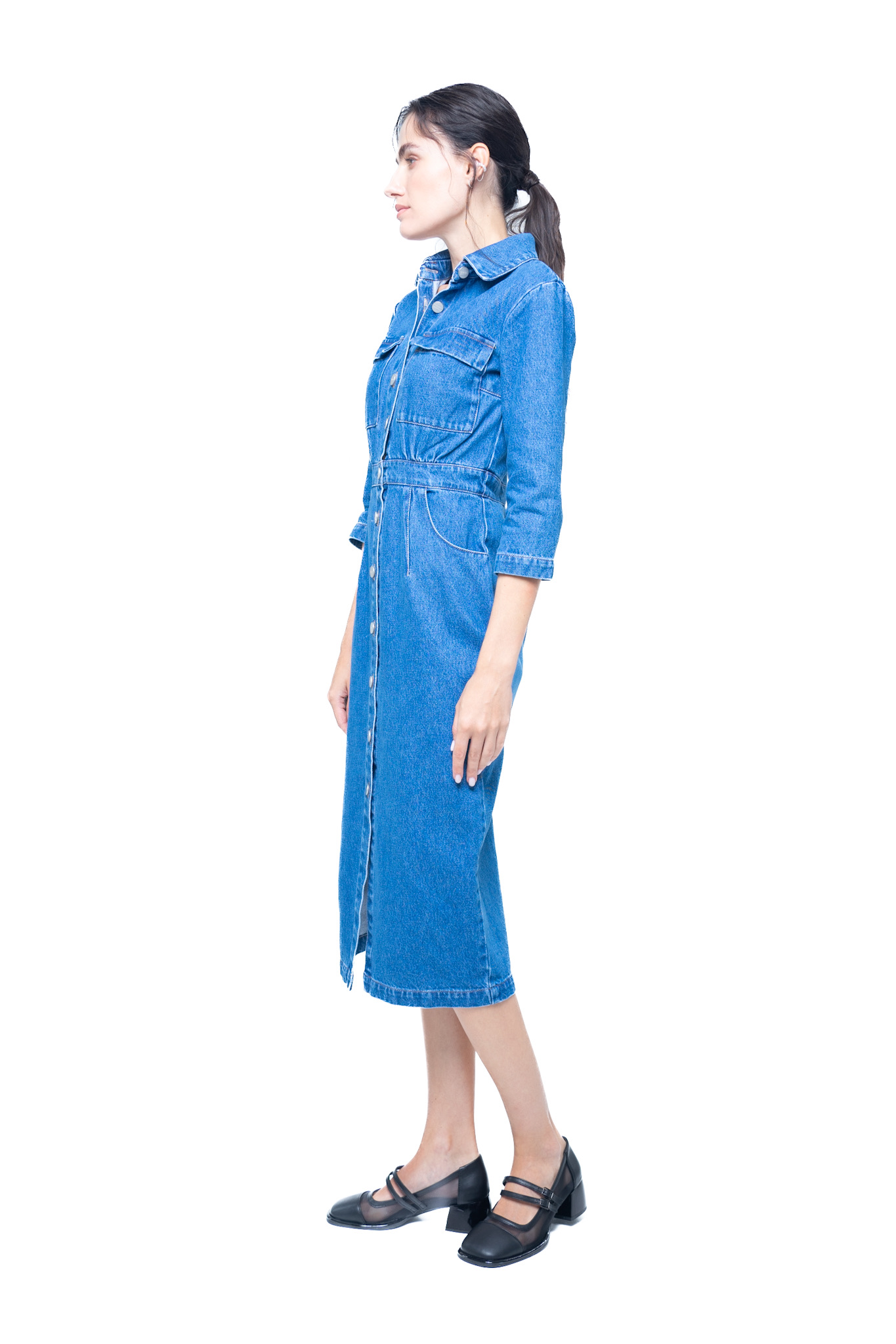 Картинка Сукня міді синя джинсова