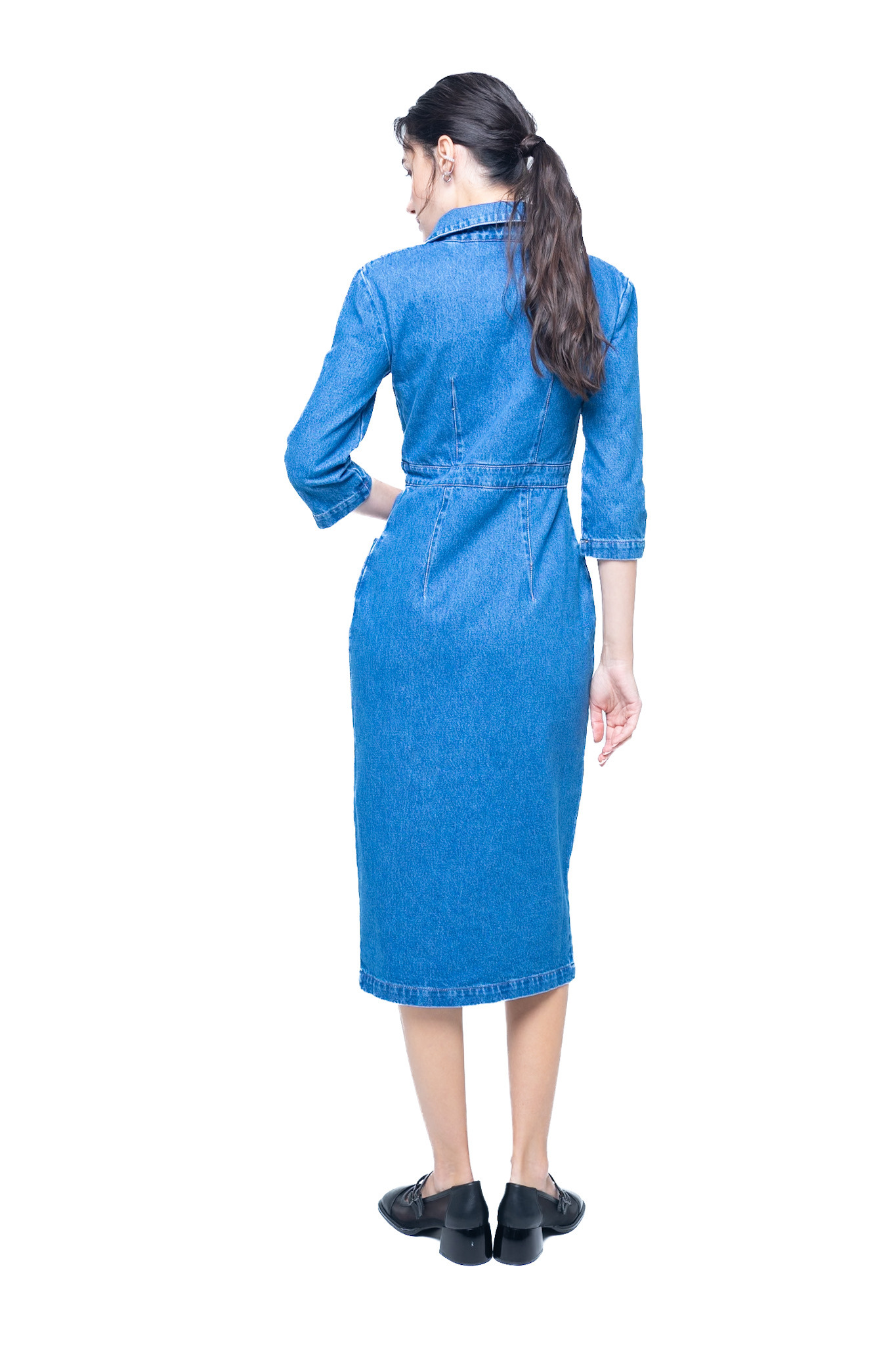 Картинка Сукня міді синя джинсова