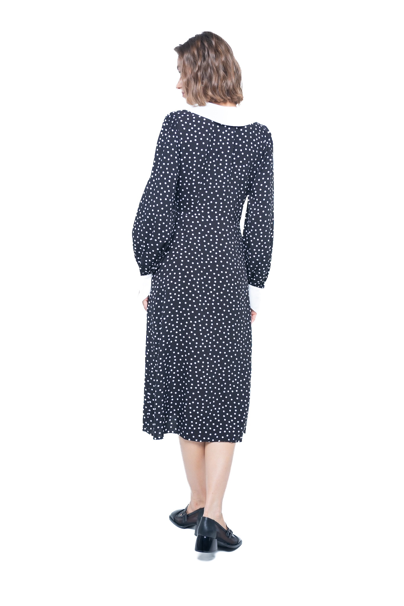 Картинка Сукня міді чорна з принтом