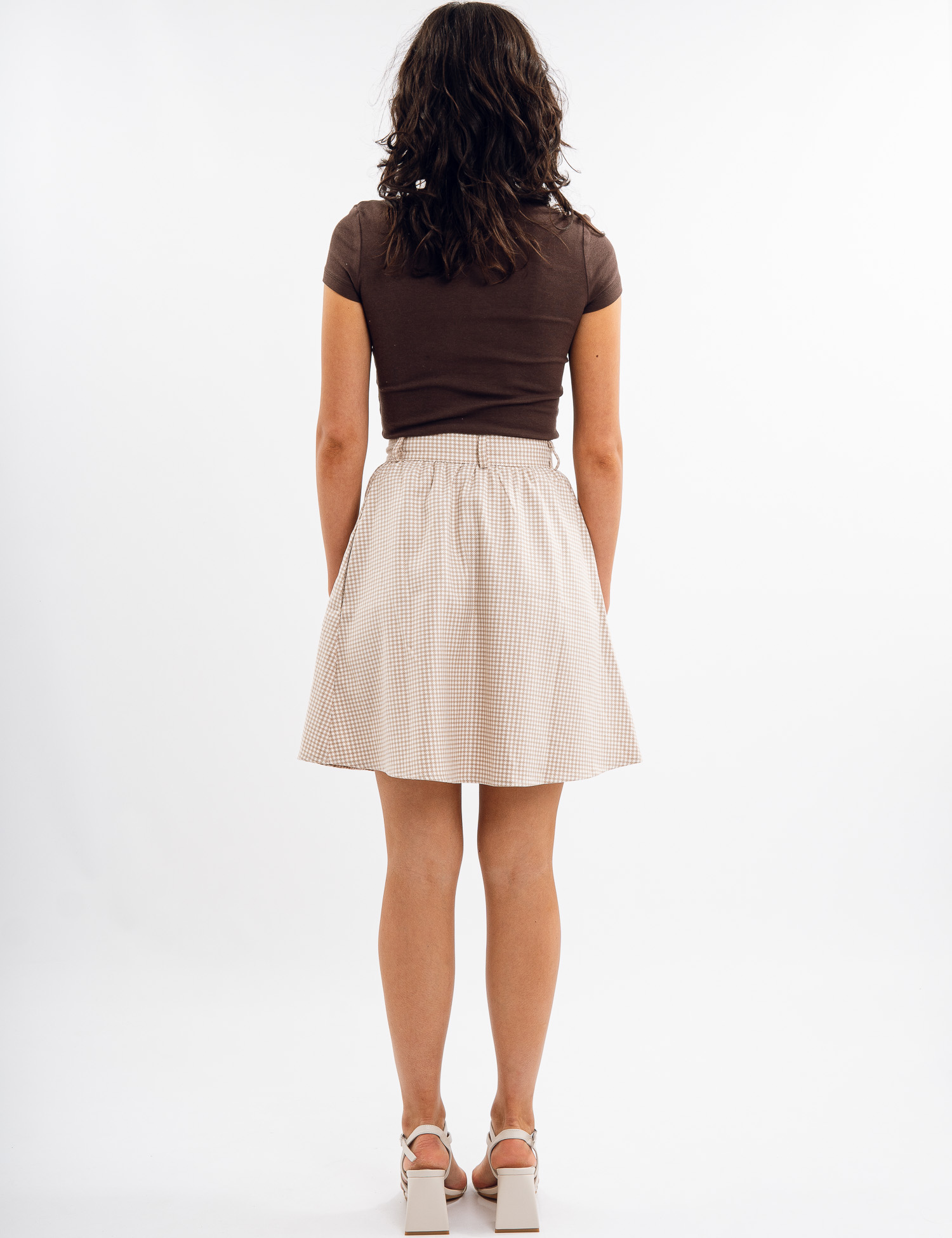 Картинка Спідниця міні бежево-біла