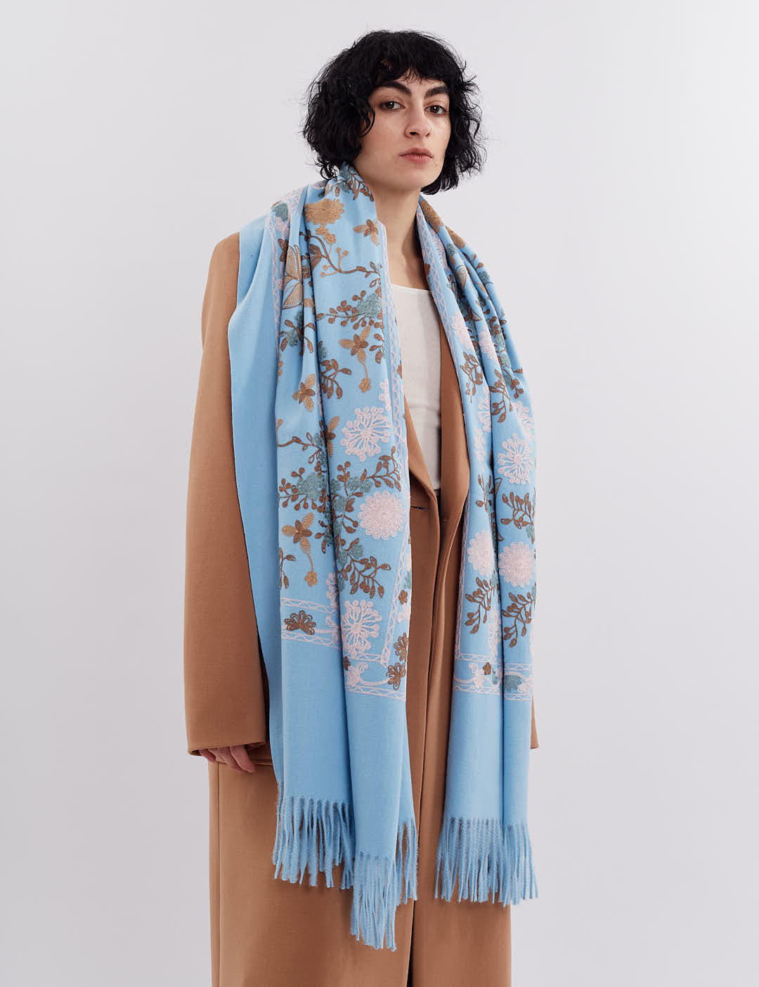Картинка Шарф блакитний з принтом