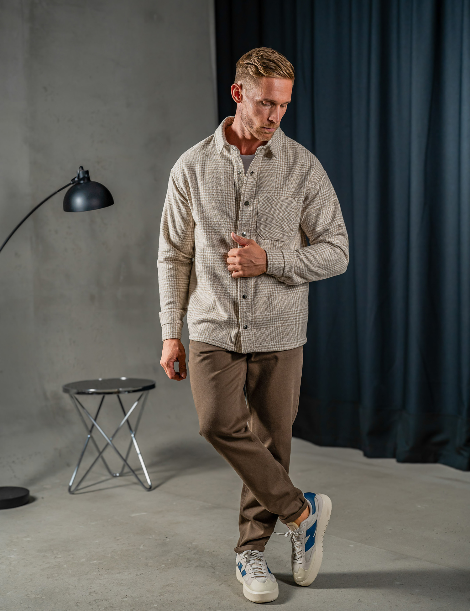 Картинка Сорочка бежева картата