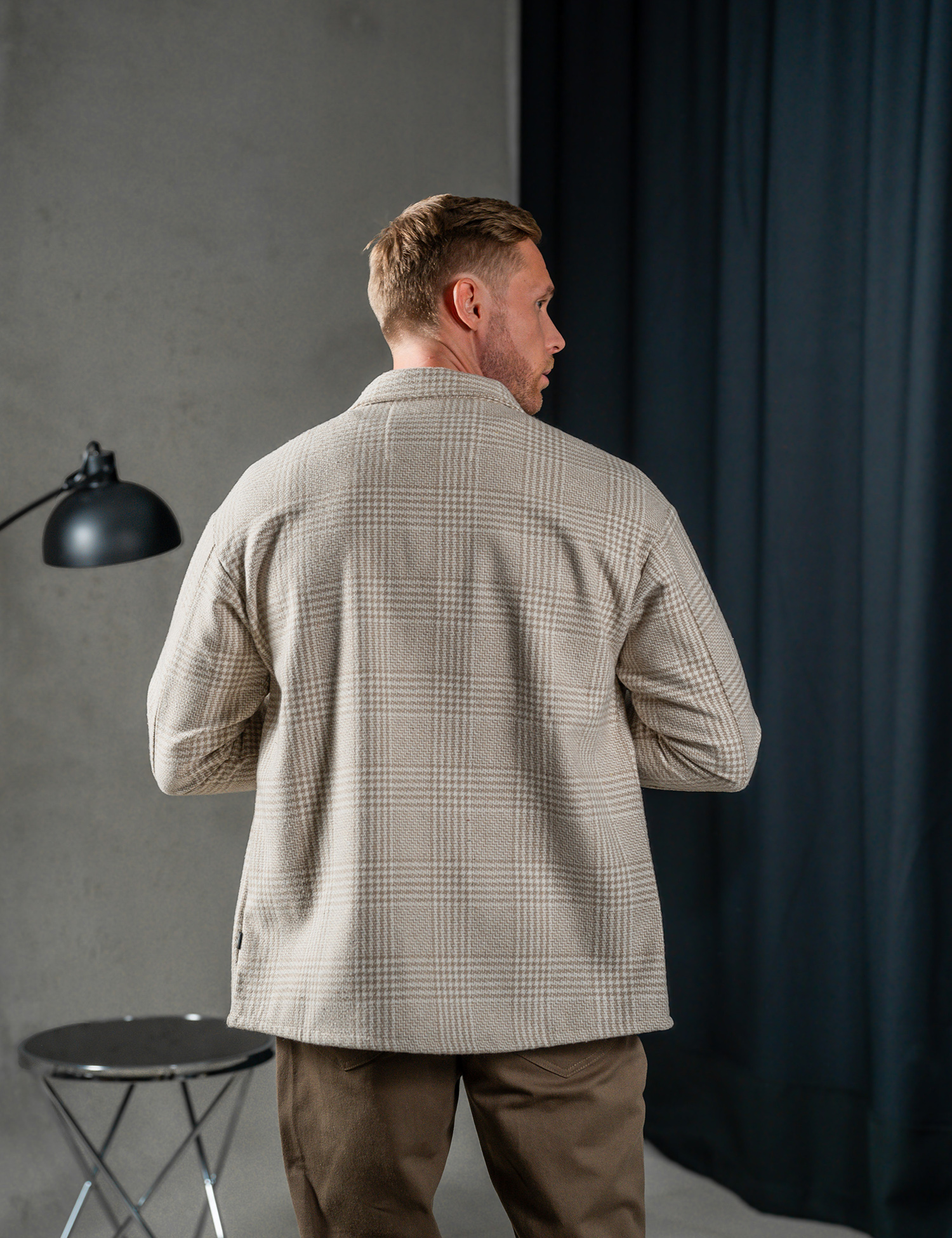 Картинка Сорочка бежева картата