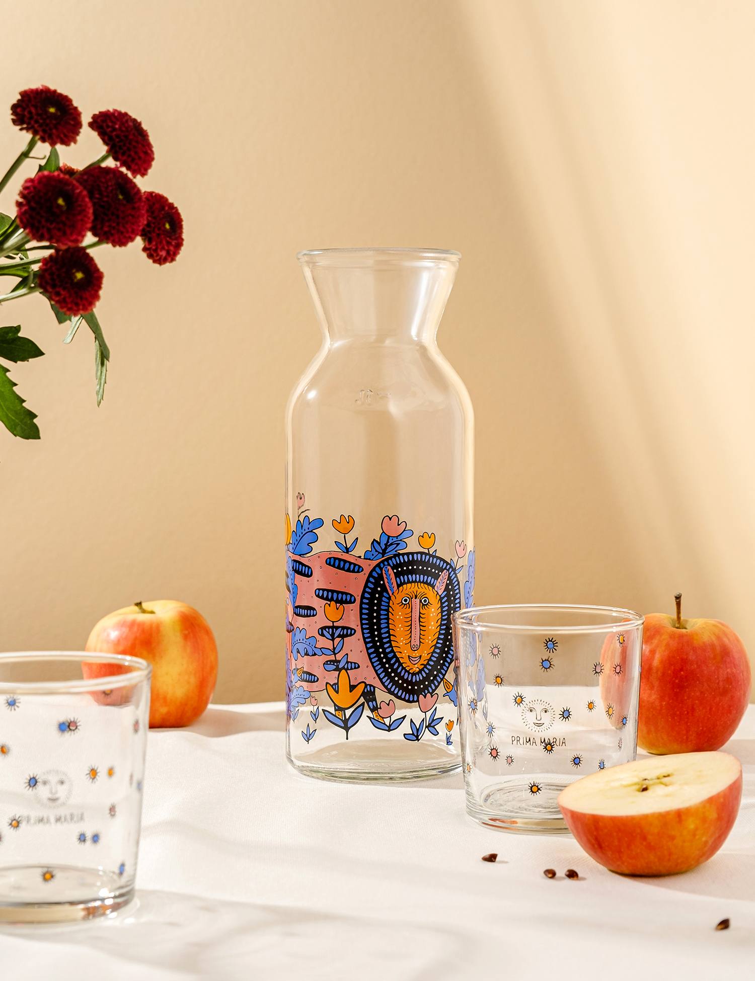 Картинка Набір скляного посуду з принтом