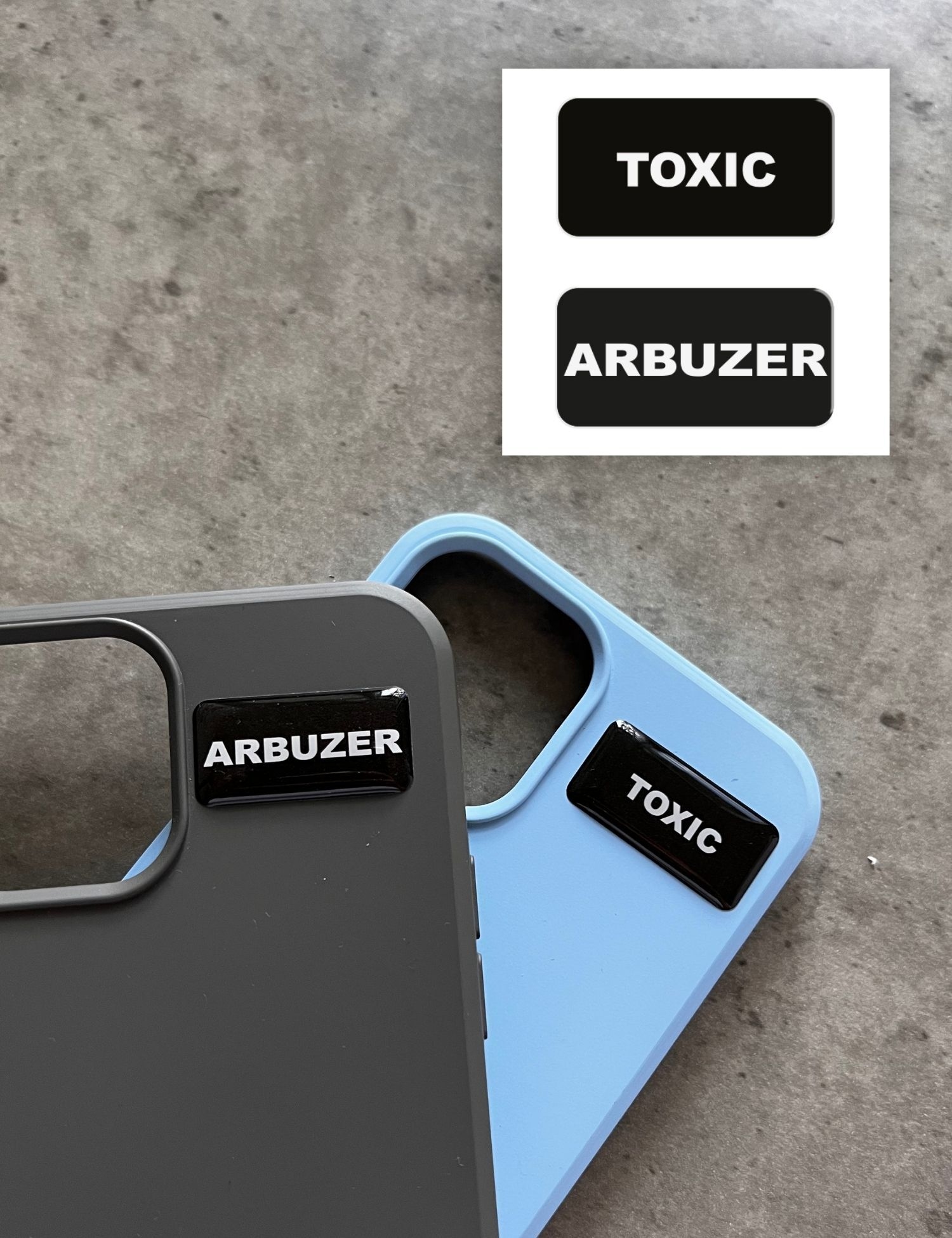 Картинка 3D-стікер із написами Toxic і Arbuzeр