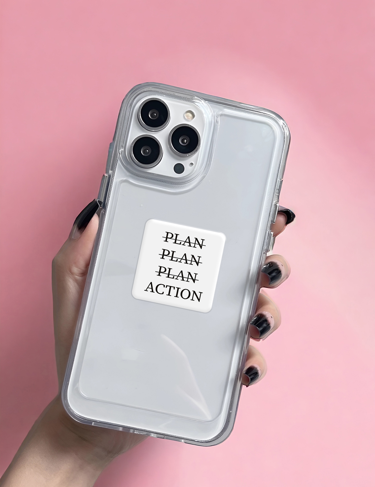 Картинка 3D-стікер із написом Plan Action