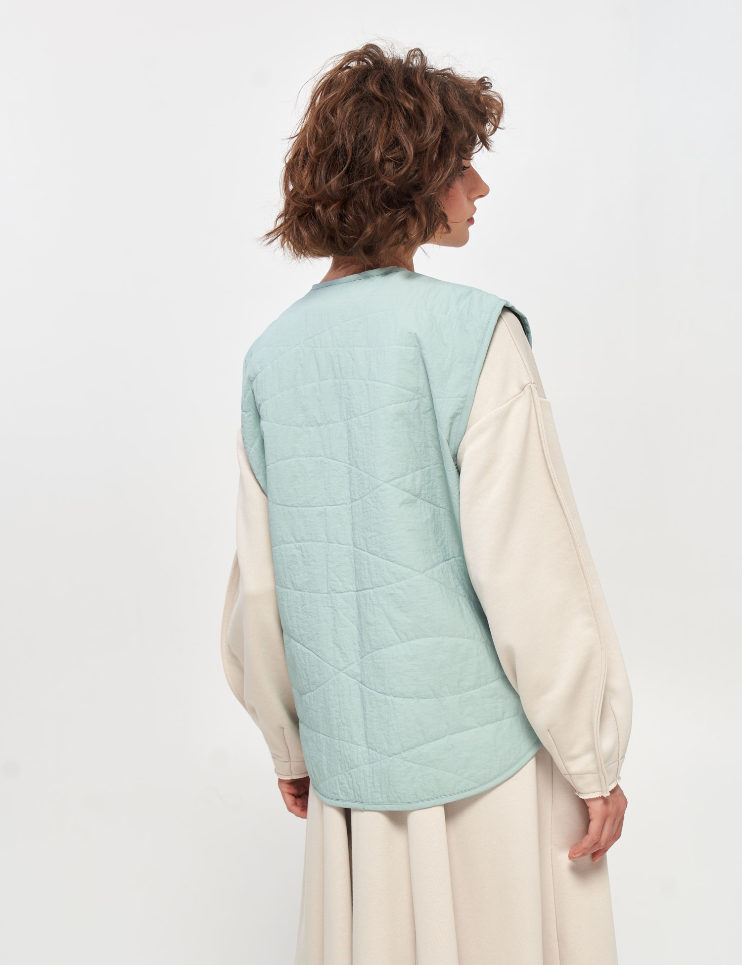 Картинка Жилет стьобаний "Летюча риба" блакитний