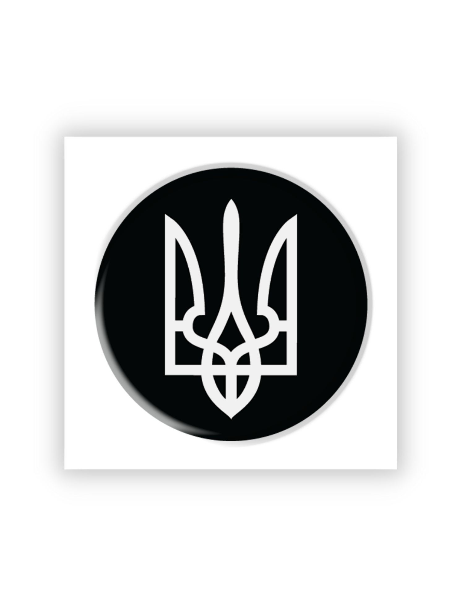 Картинка Круглий 3D-стікер із тризубом