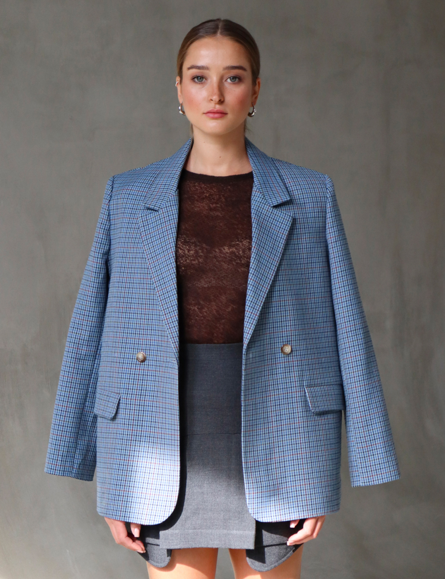 Картинка Піджак блакитний картатий