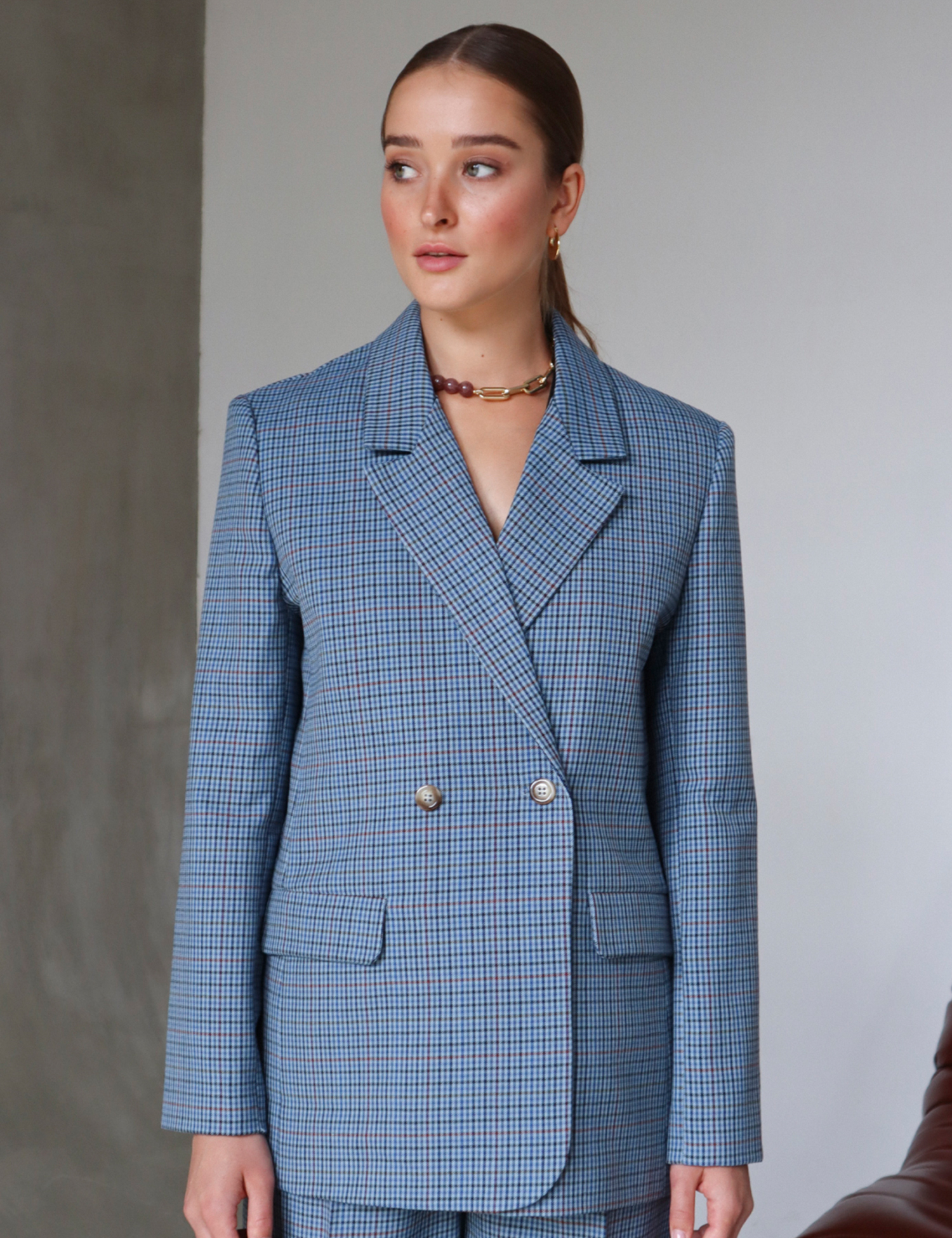 Картинка Піджак блакитний картатий