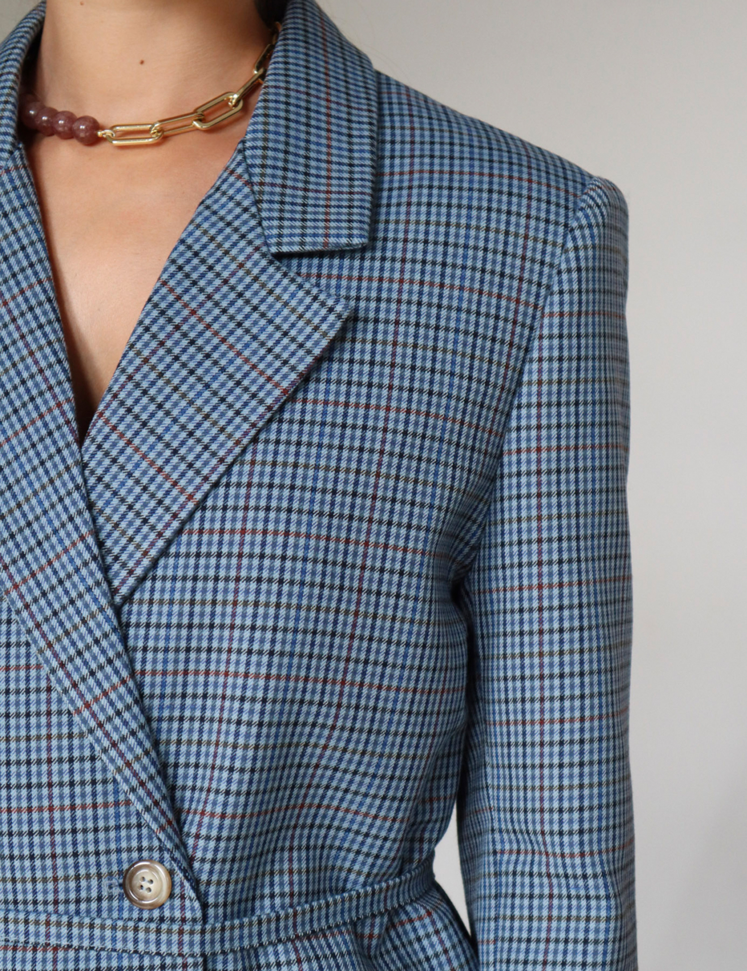 Картинка Піджак блакитний картатий