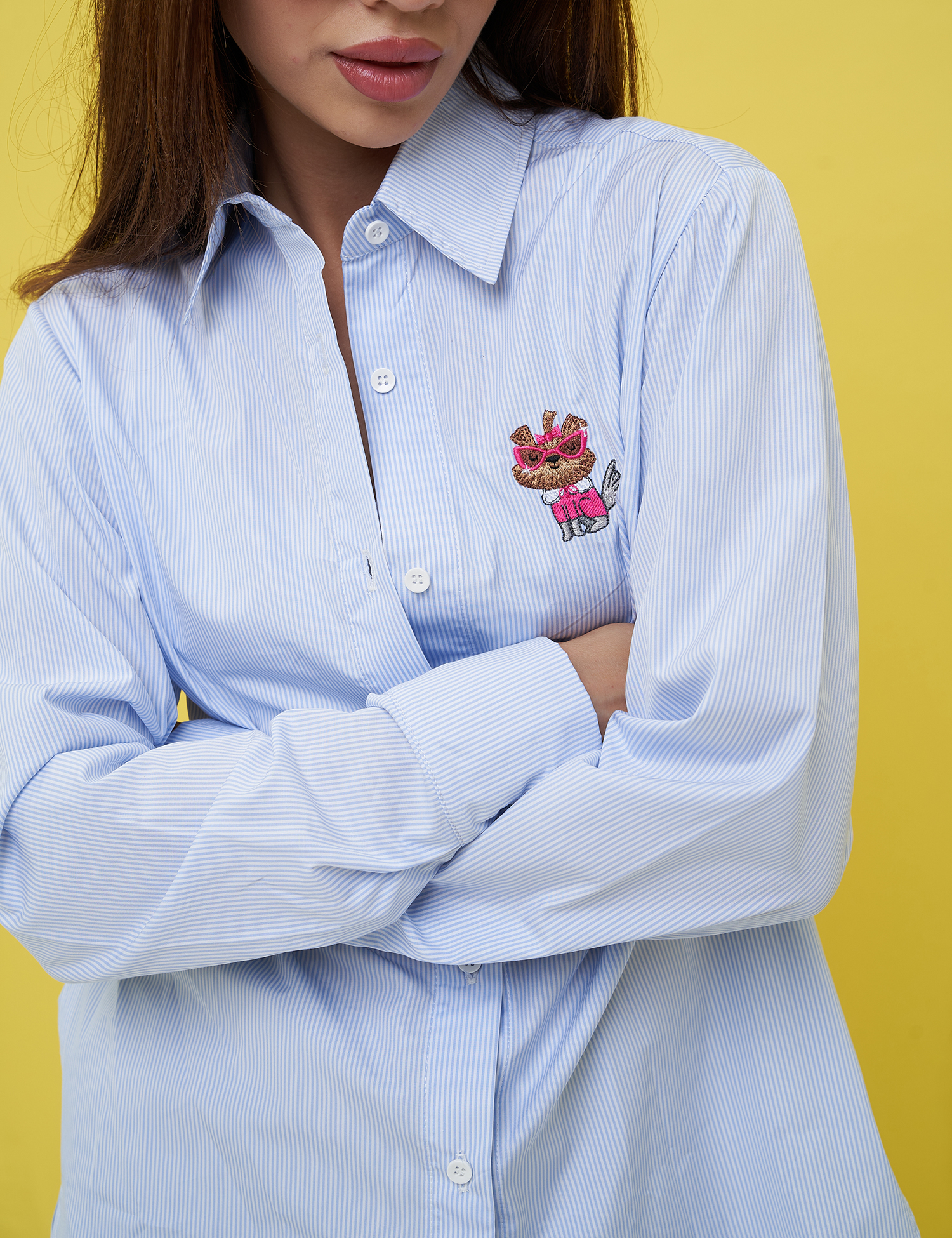 Картинка Сорочка блакитна з вишивкою