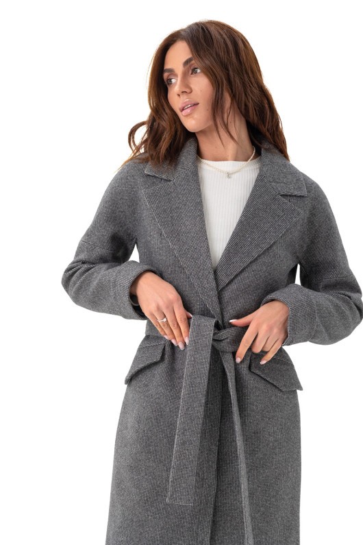 Картинка Пальто сіре з принтом