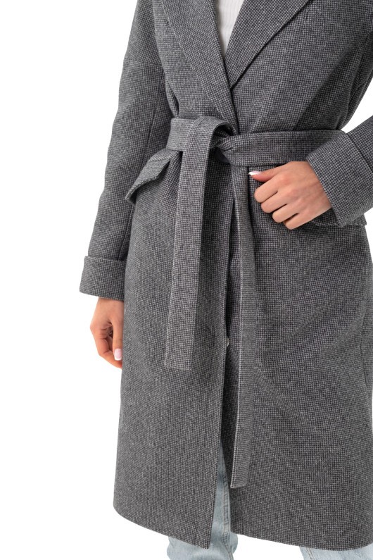 Картинка Пальто сіре з принтом