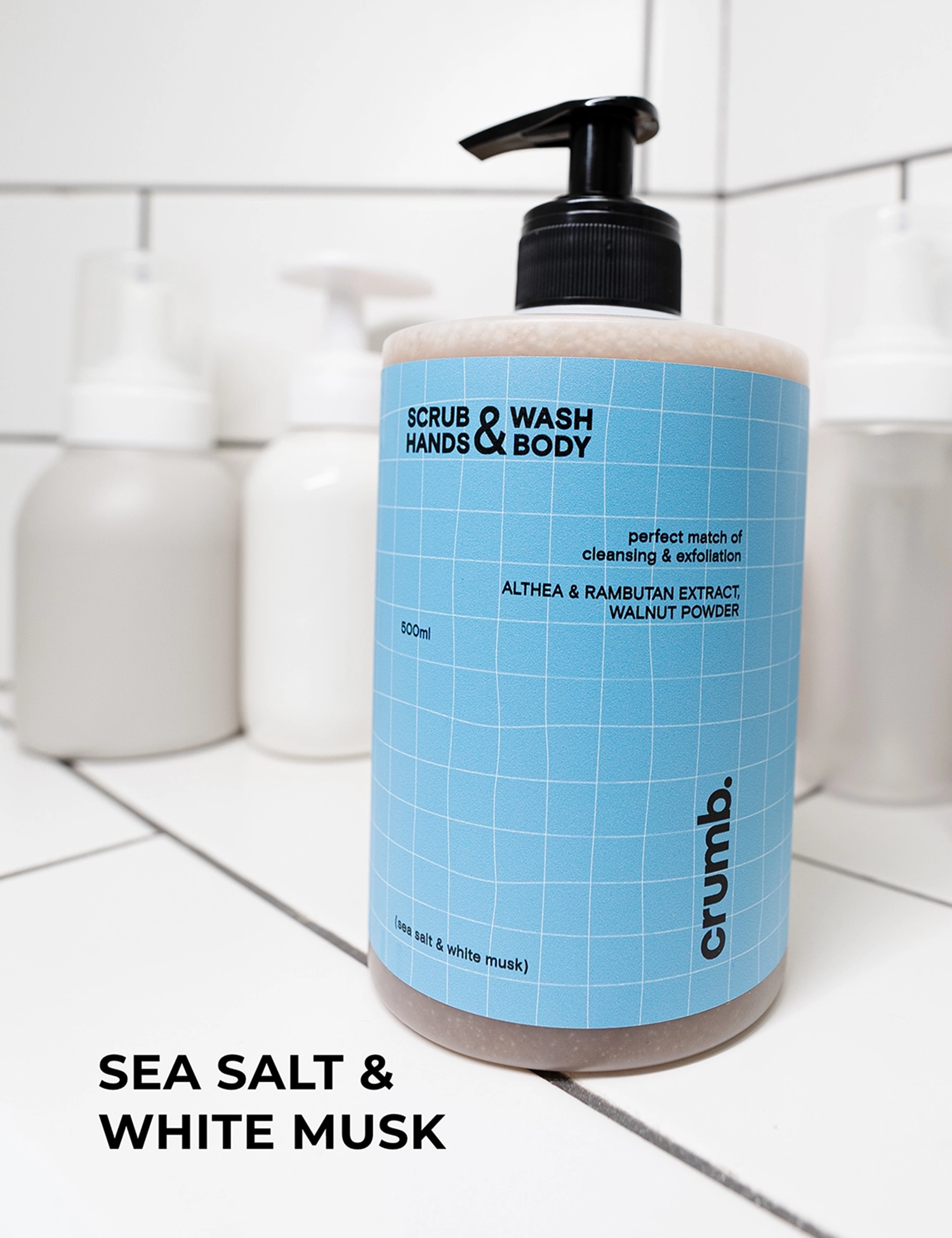 Картинка Гель-скраб для рук і тіла Sea salt & White musk, 500 мл