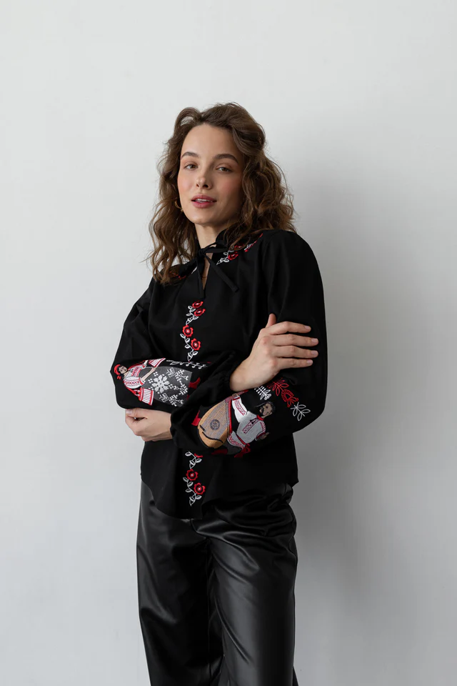 Картинка Вишиванка "Галя й Іванко" чорна