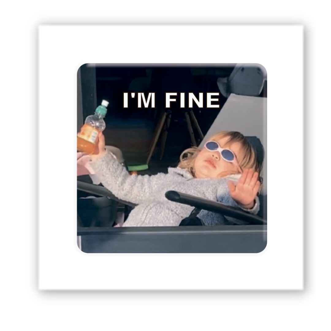 Картинка Об'ємна наліпка "I'm fine"