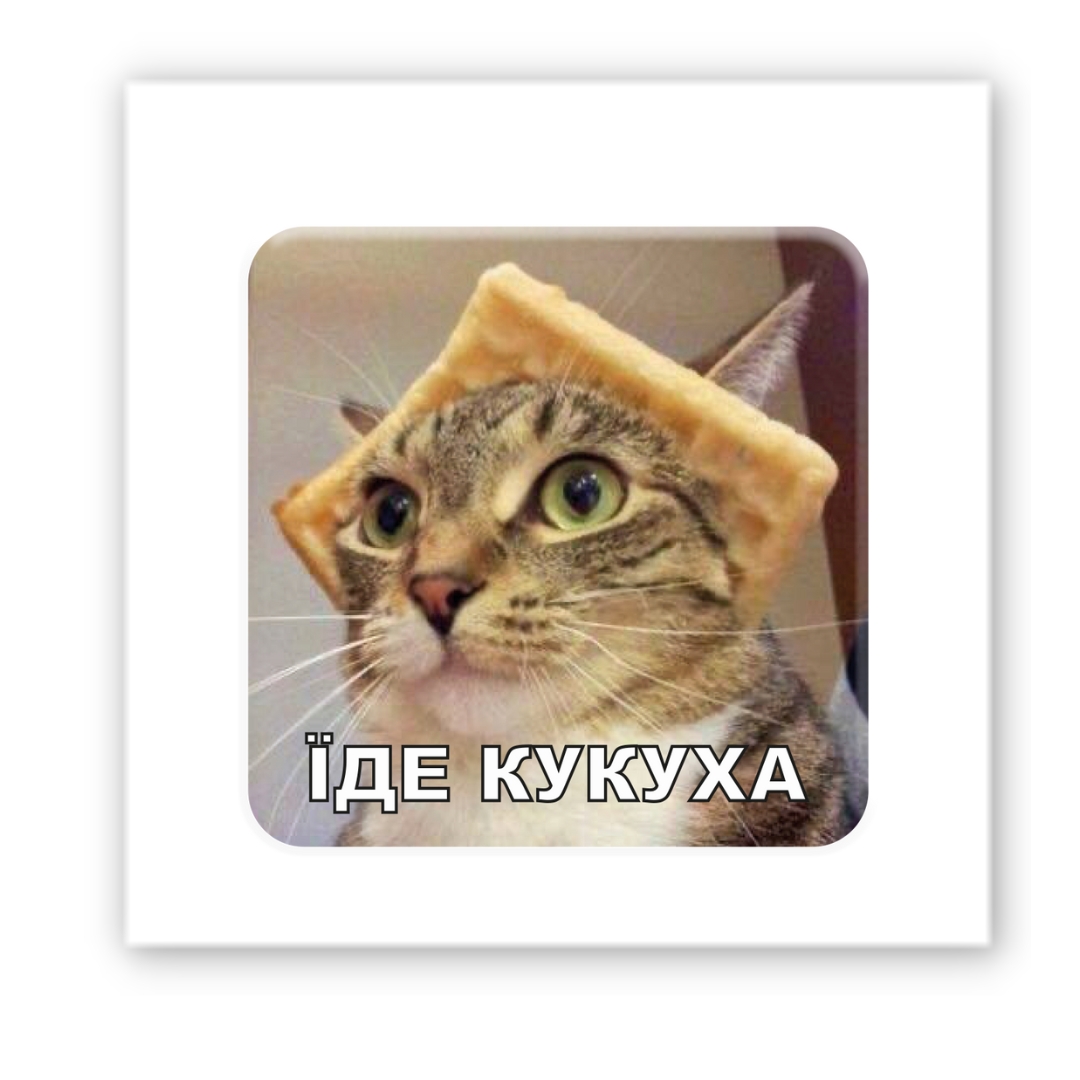 Картинка Об'ємна наліпка "Їде кукуха"