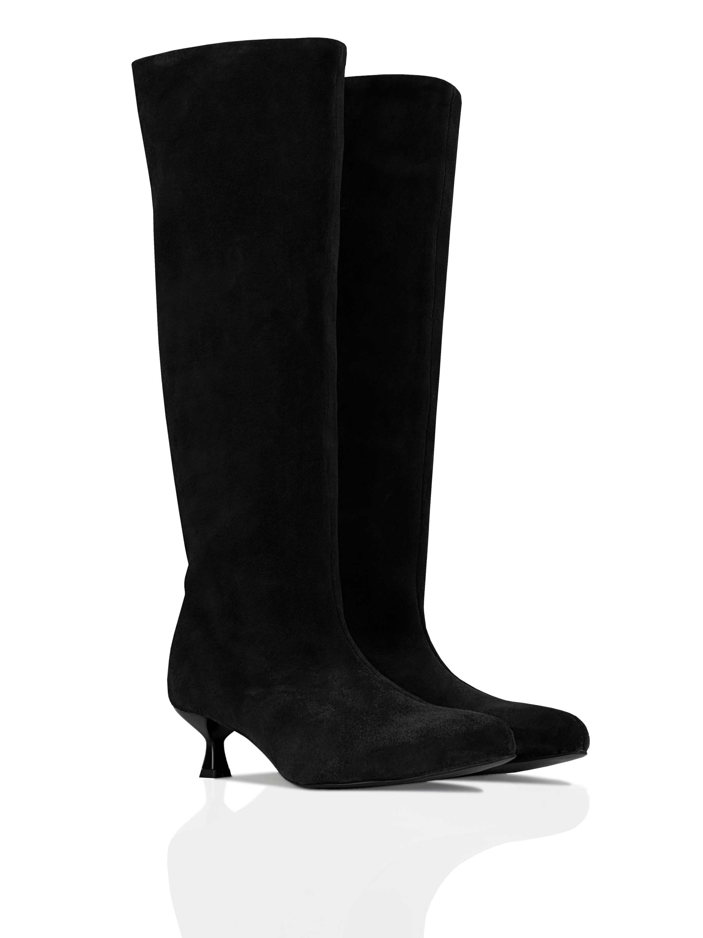 Картинка Чоботи чорні замшеві