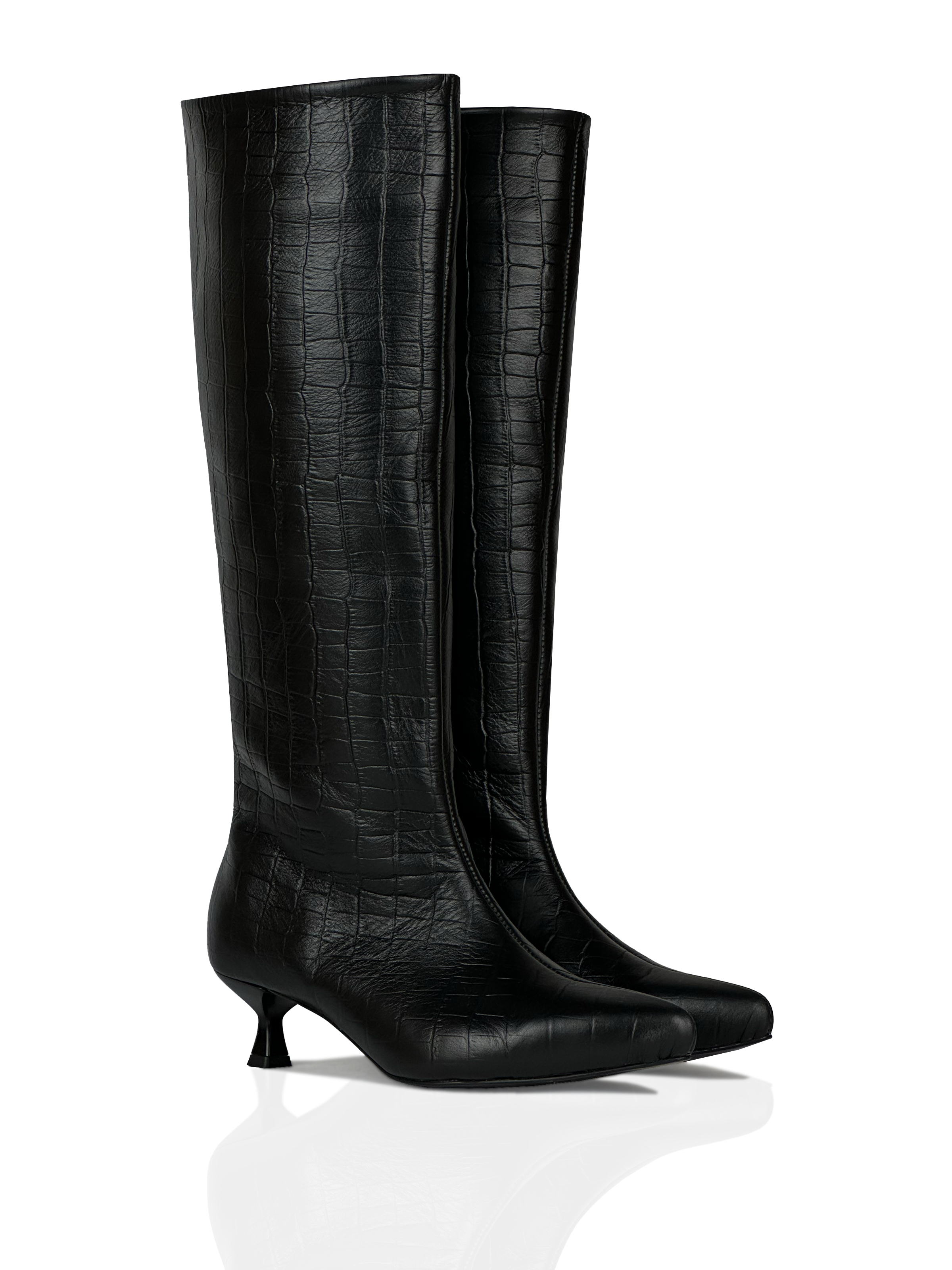 Картинка Чоботи чорні шкіряні