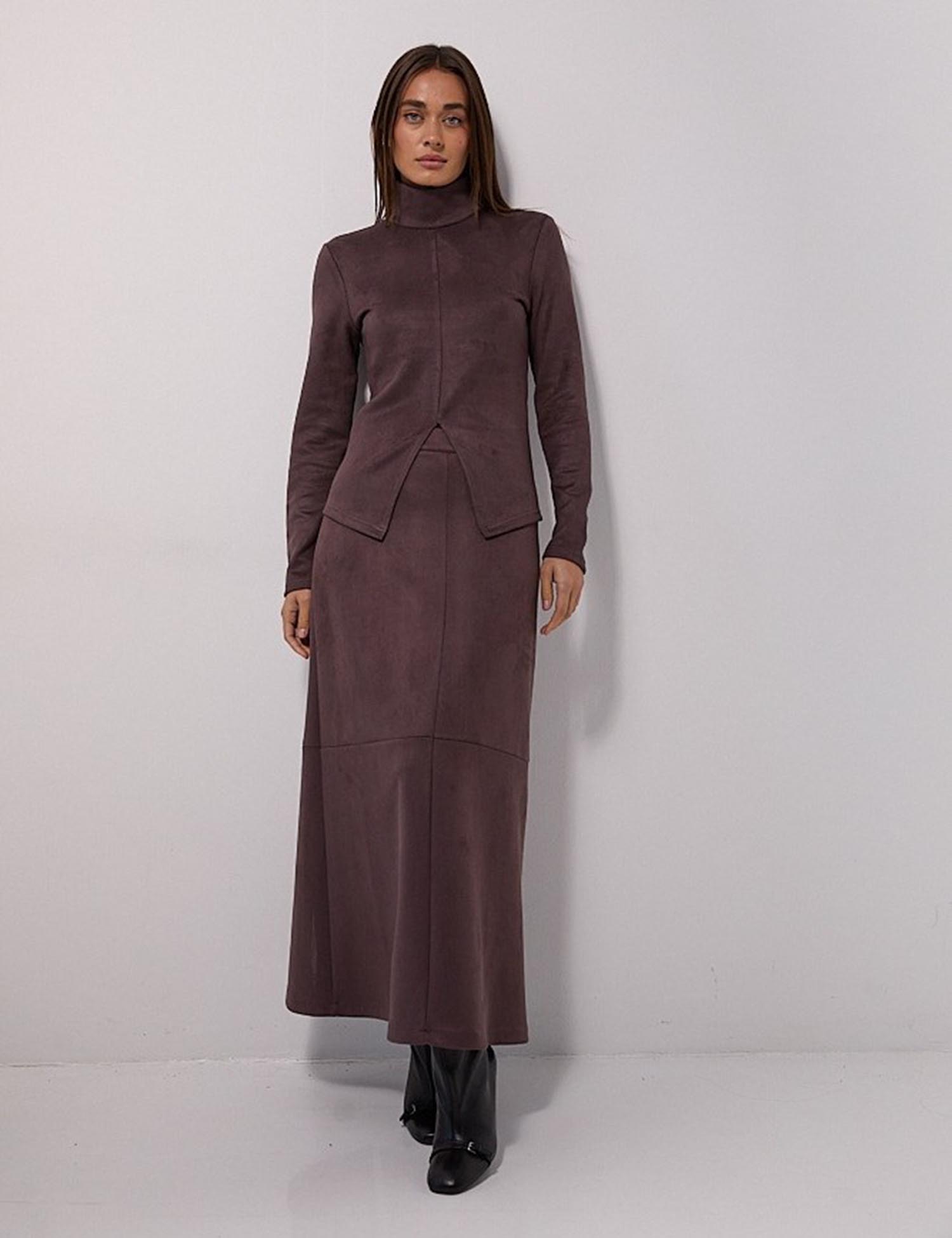 Картинка Спідниця максі коричнева