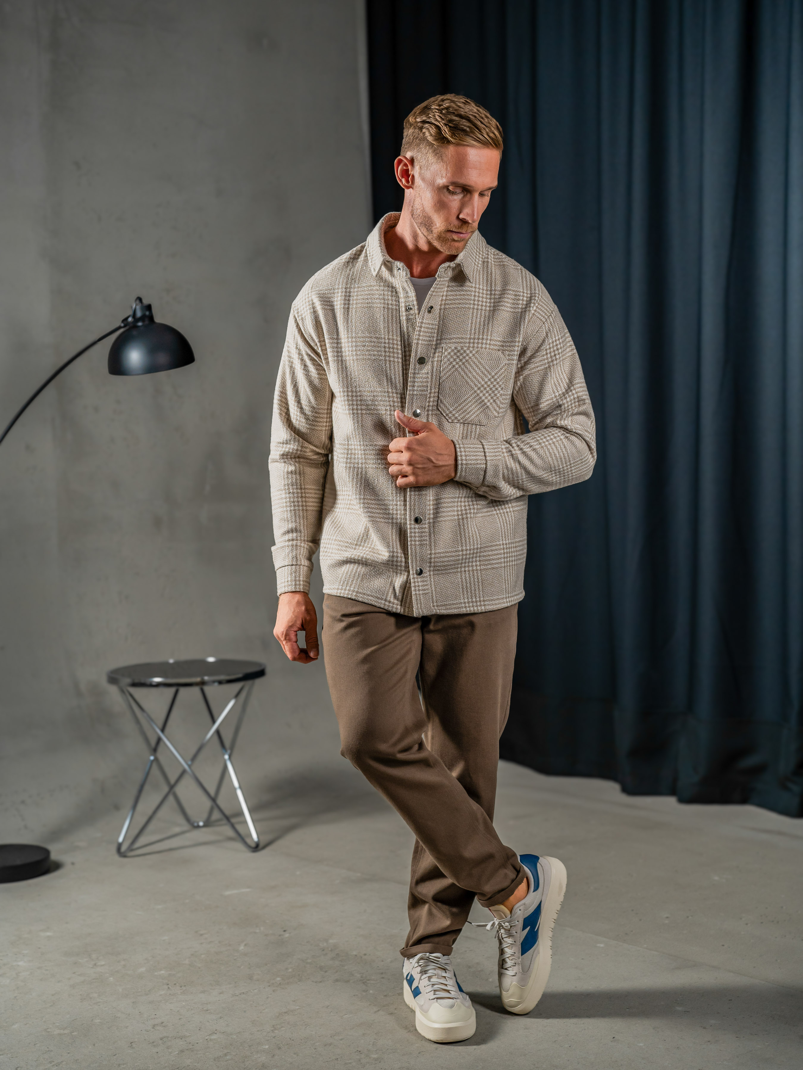 Картинка Сорочка бежева картата