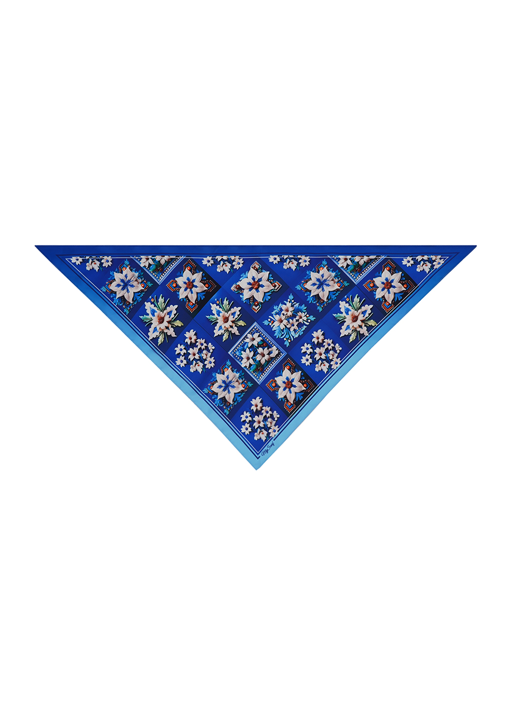 Картинка Хустка синя з принтом