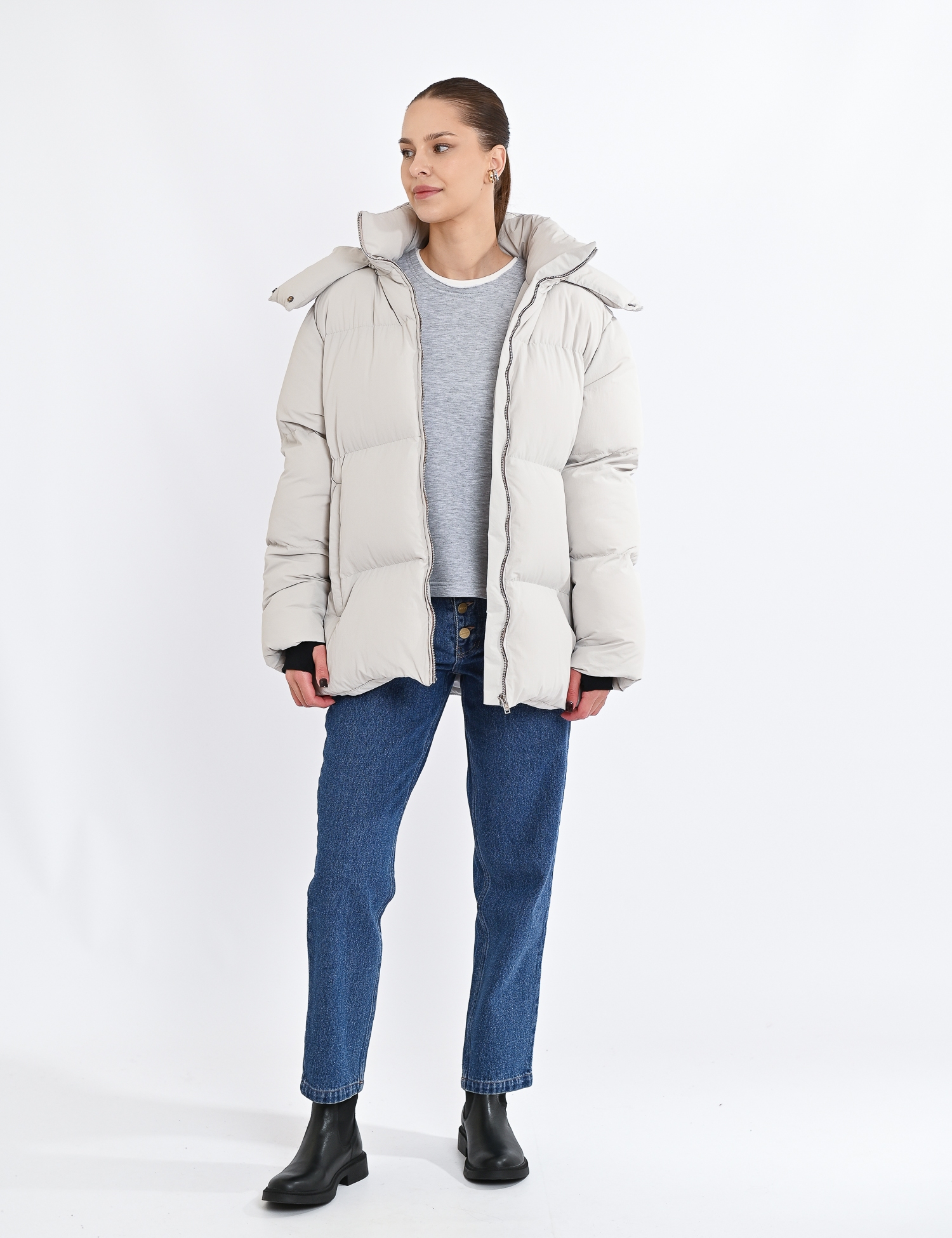 Картинка Пуховик світло-сірий