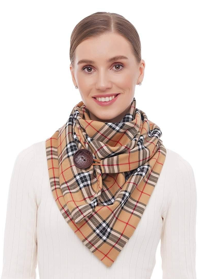 Картинка Шарф-бактус коричневий у клітинку My Scarf