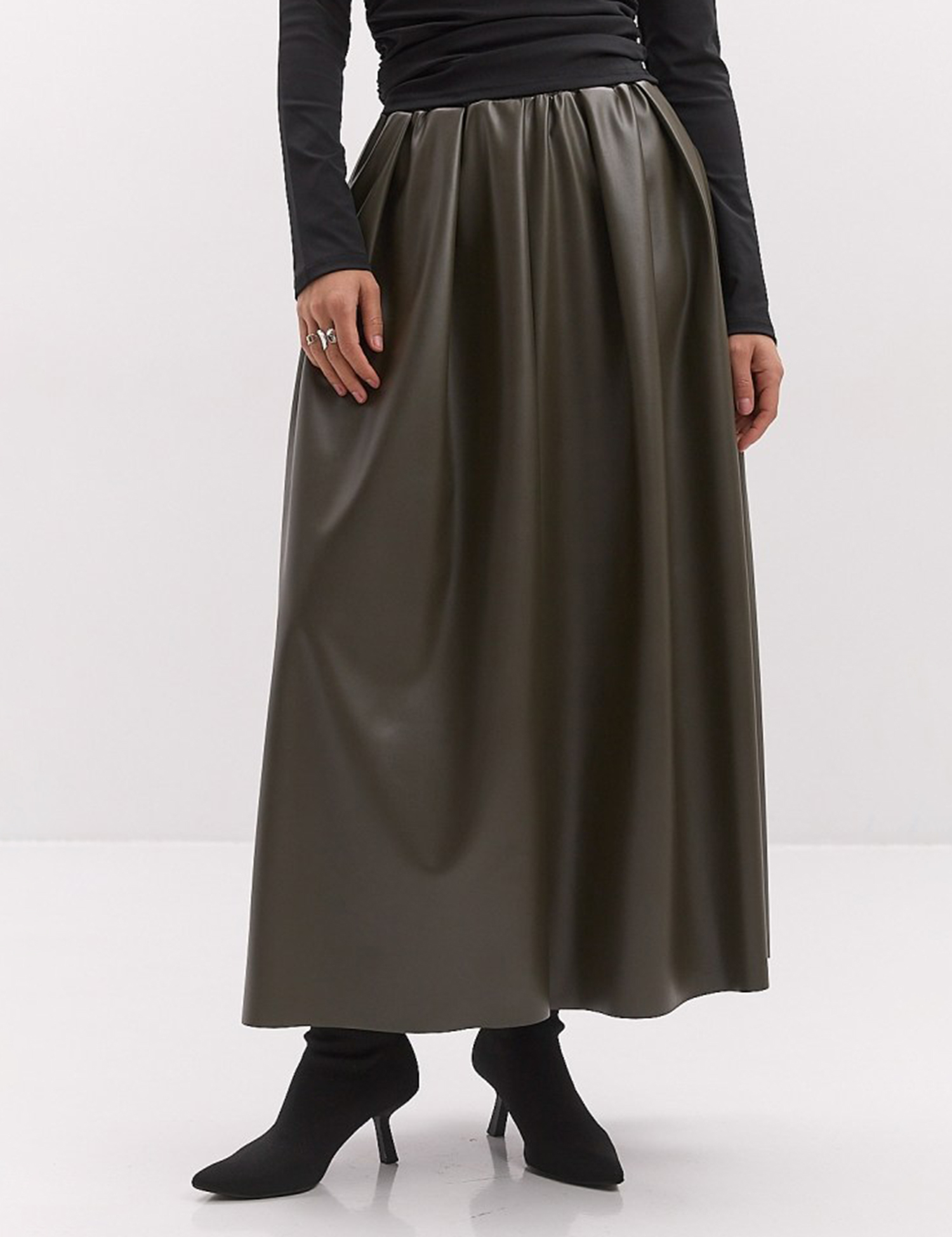 Картинка Спідниця максі темно-зелена