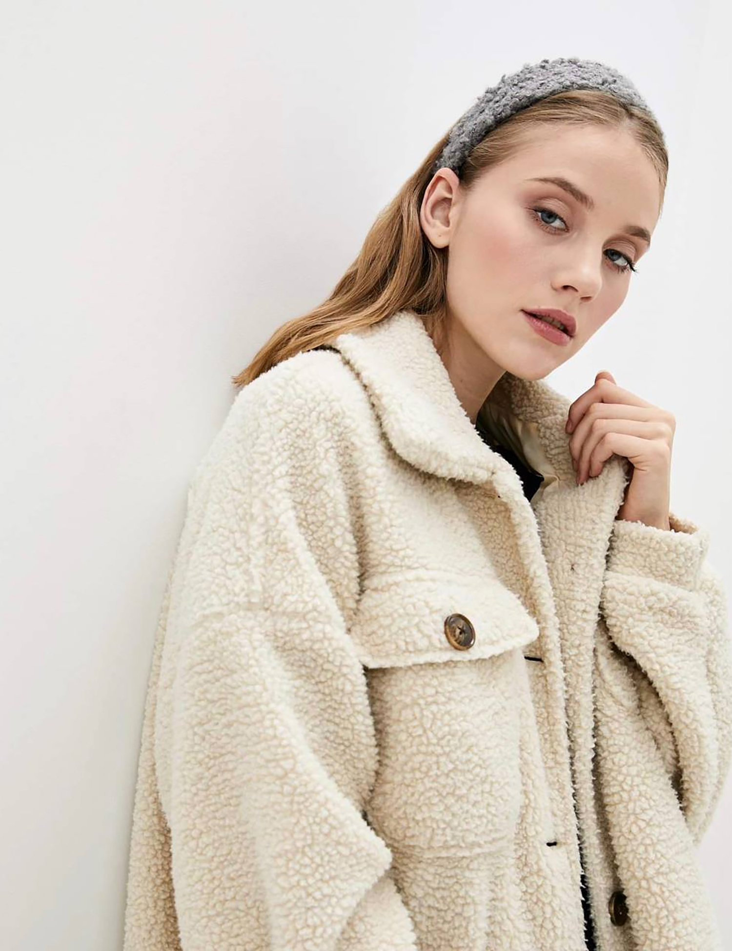 Картинка Стильний сірий обруч-обідок для волосся