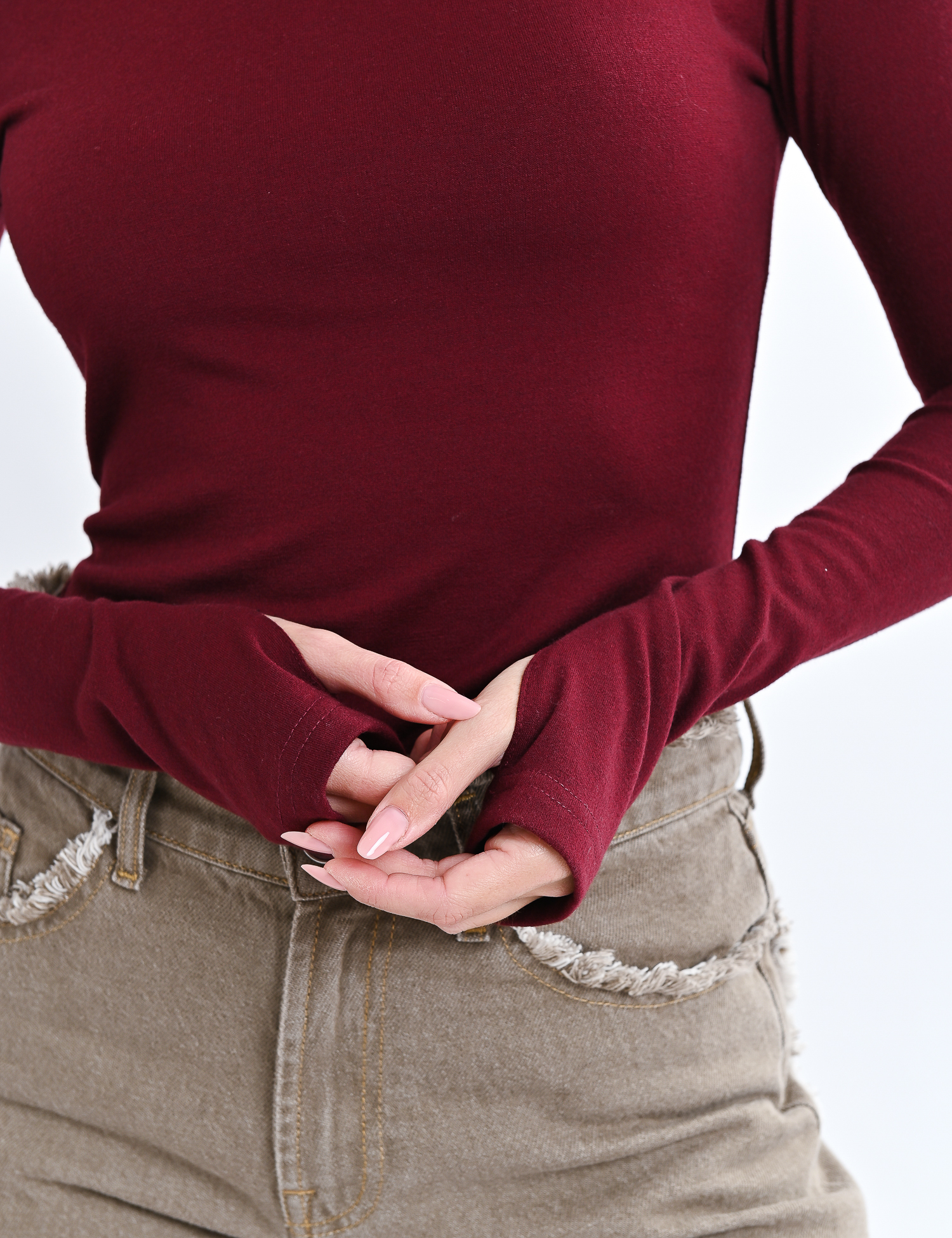 Картинка Лонгслів бордовий