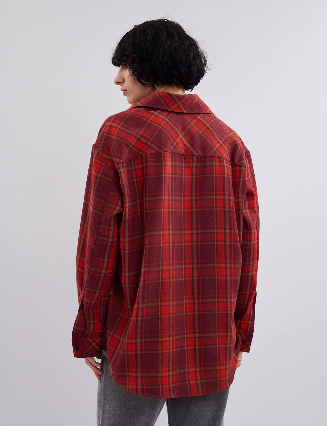 Картинка Сорочка бордова картата