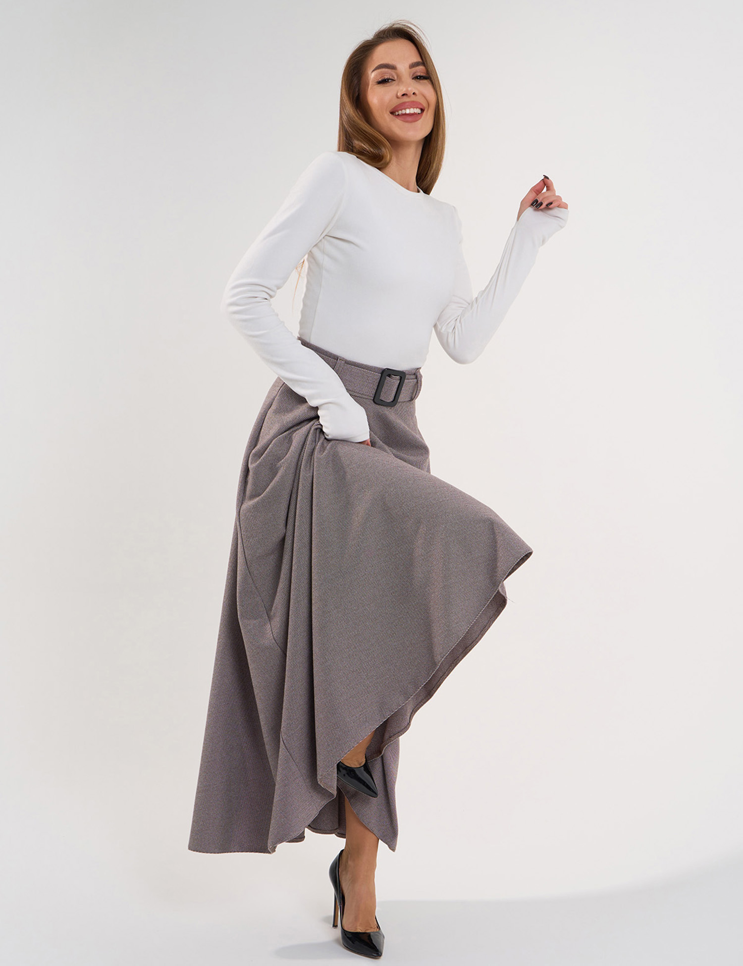 Картинка Спідниця максі коричнева