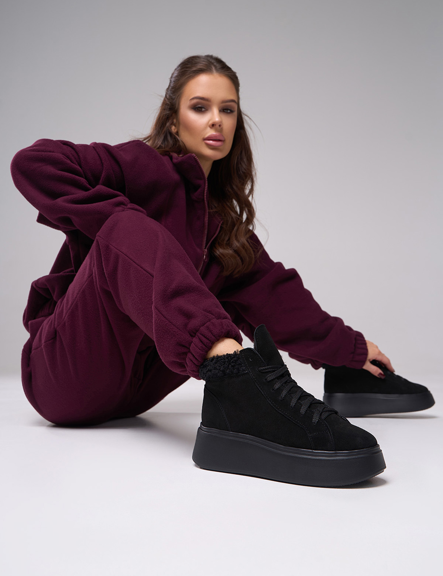 Картинка Черевики чорні замшеві