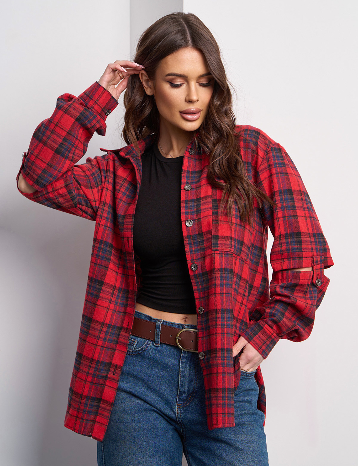 Картинка Сорочка червона картата