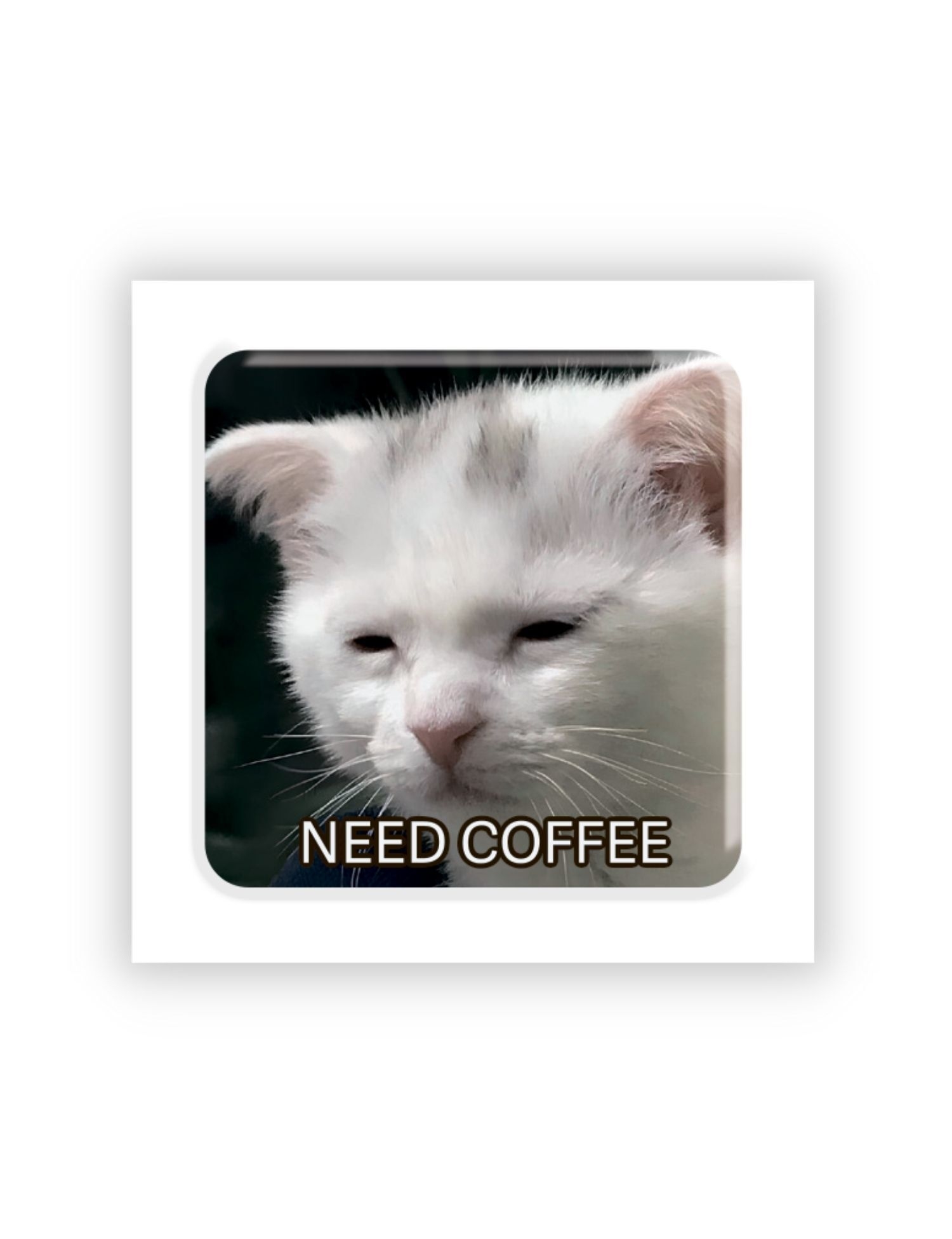 Картинка Наліпка з котом Need Coffee