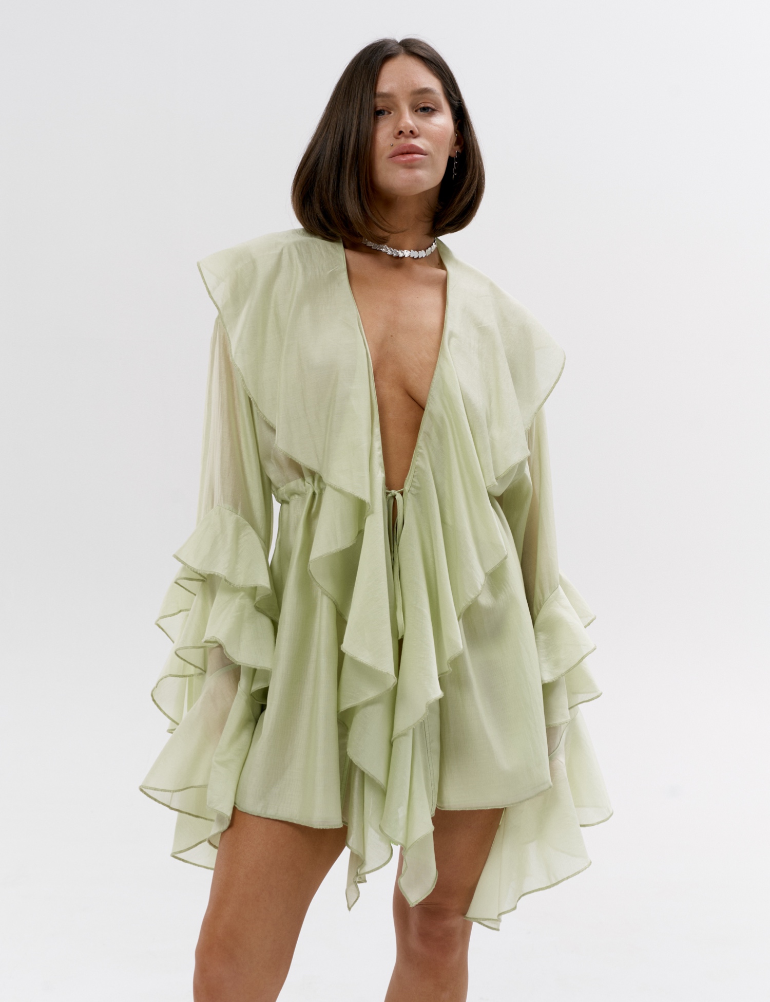 Картинка Сукня міні "KARINA" світло-зелена