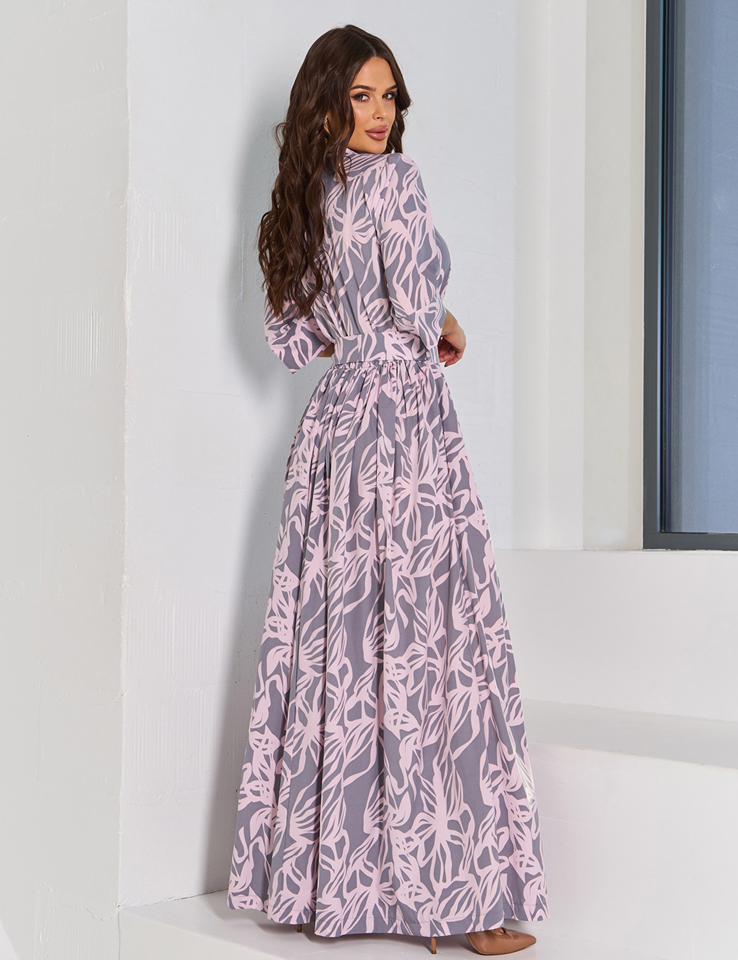 Картинка Сукня максі сіра з принтом