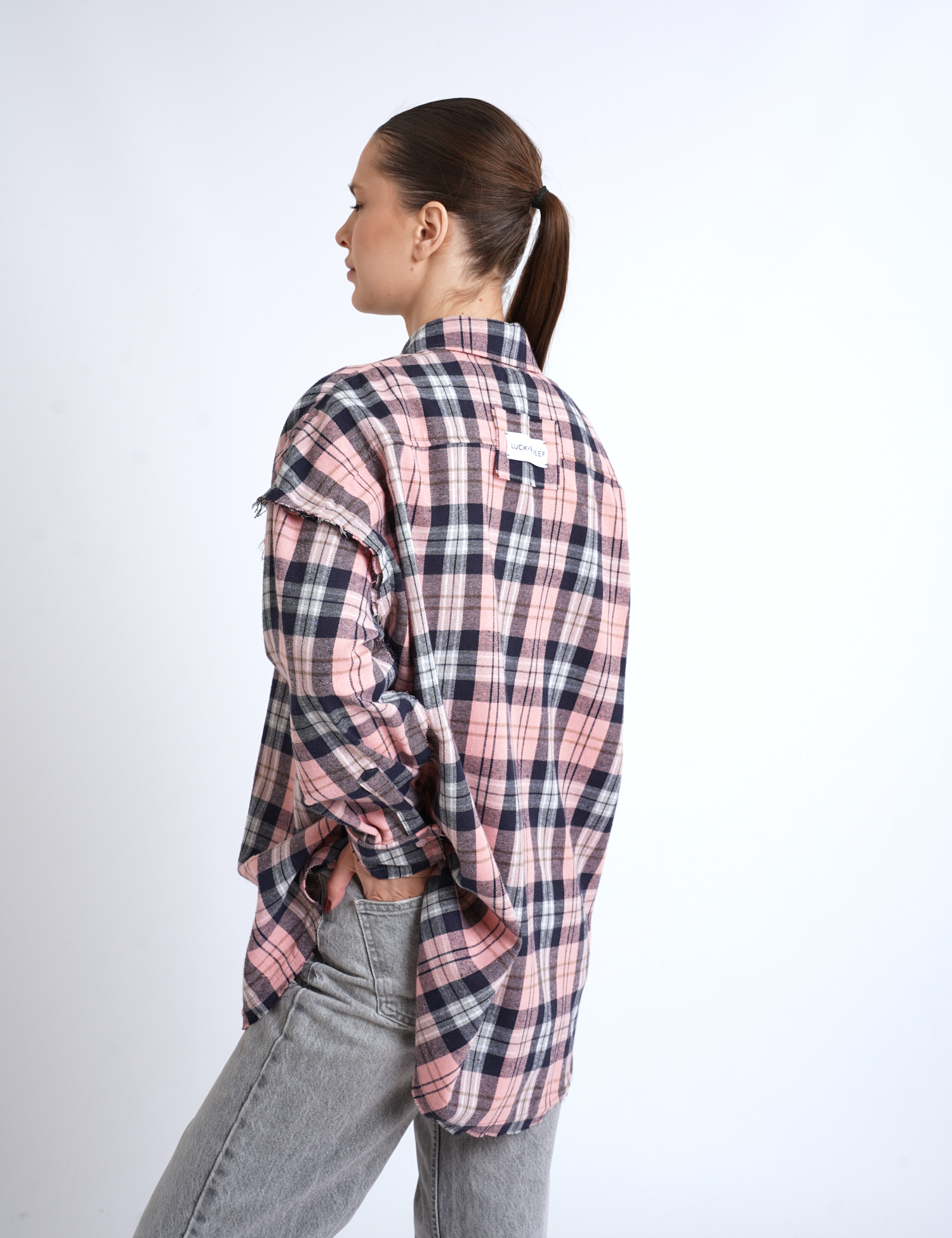 Картинка Сорочка рожева картата