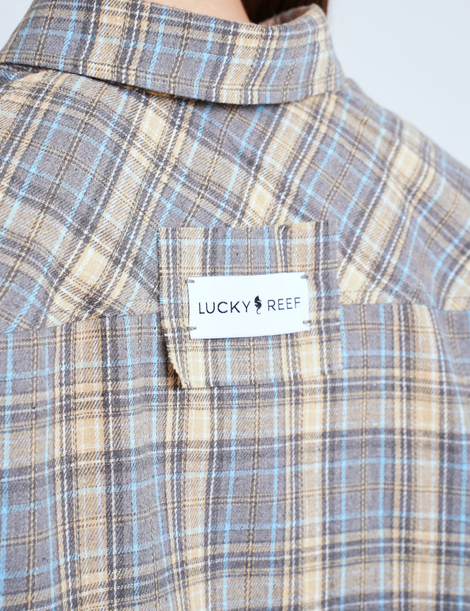 Картинка Сорочка сіро-юлакитна картата